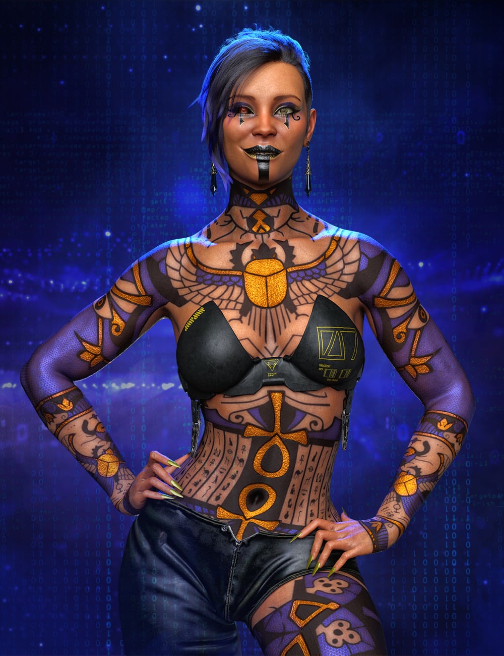 NDFP Cyber Ra Saryah for Genesis 9 by: FenixPhoenixNathy Design, 3D Models by Daz 3D