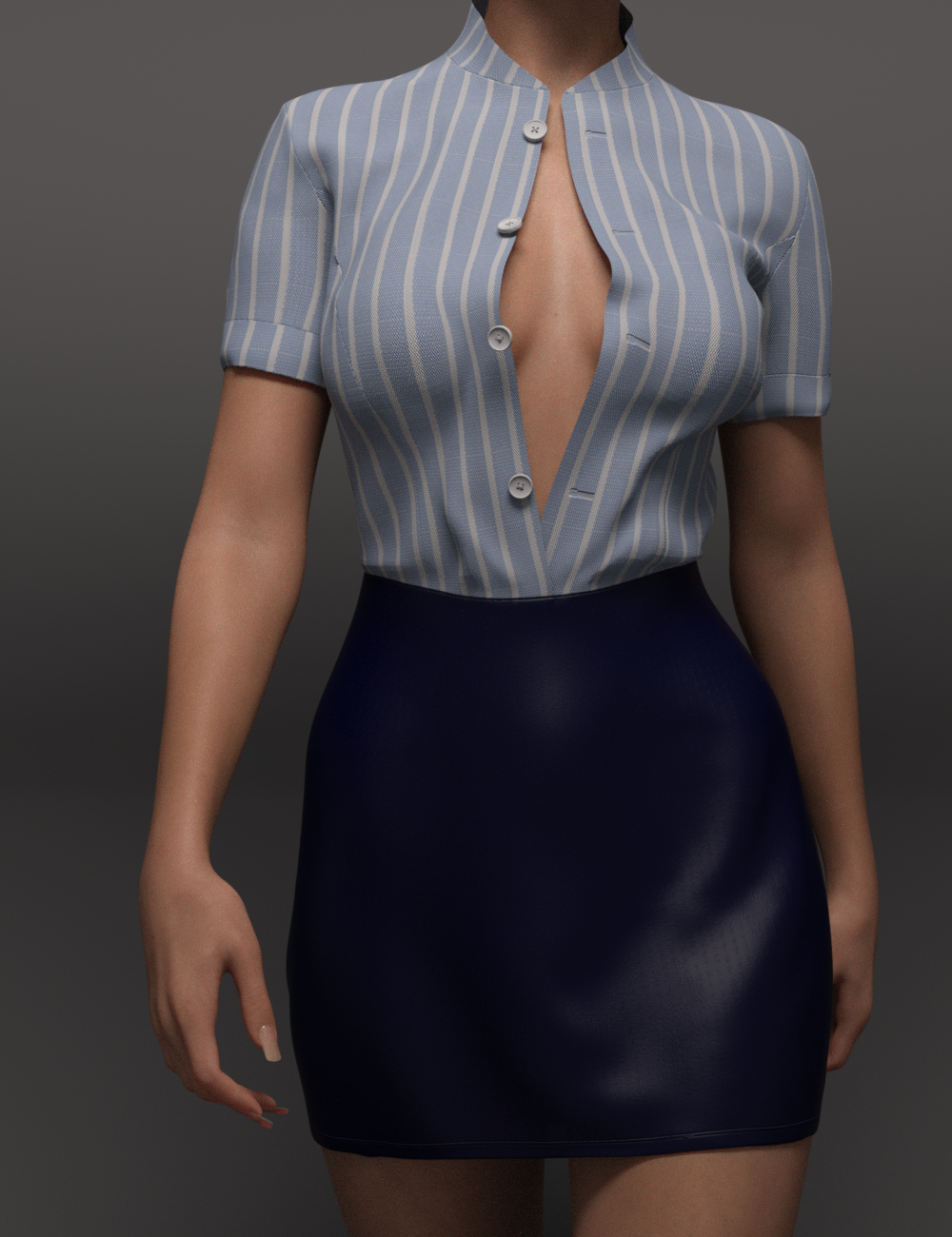 dForce EG Flight Attendant Uniform for Genesis 9 by: Ergou, 3D Models by Daz 3D