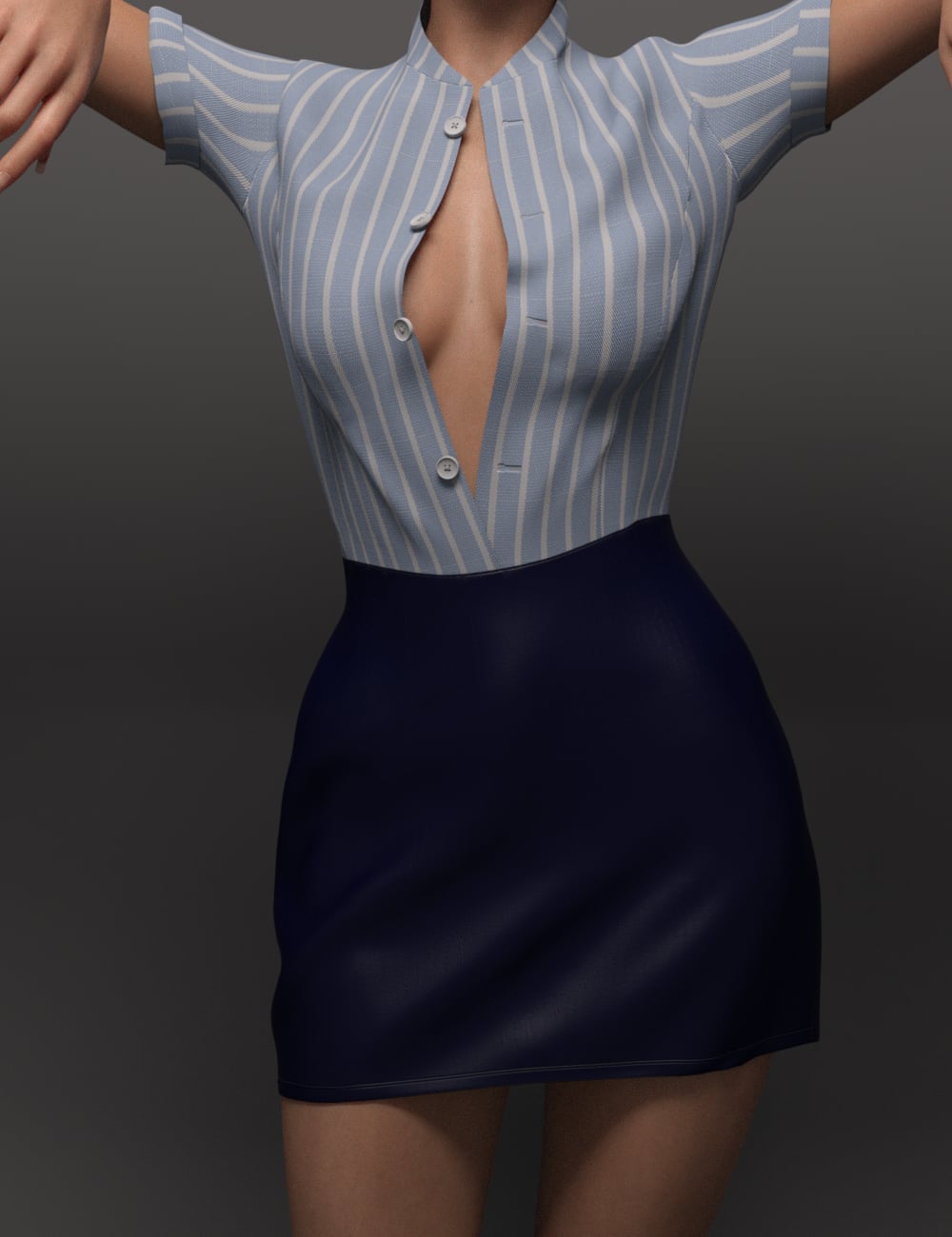 dForce EG Flight Attendant Uniform and EG Lovely Poses Genesis 9 Bundle by: Ergou, 3D Models by Daz 3D