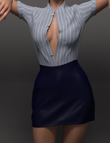 dForce EG Flight Attendant Uniform and EG Lovely Poses Genesis 9 Bundle