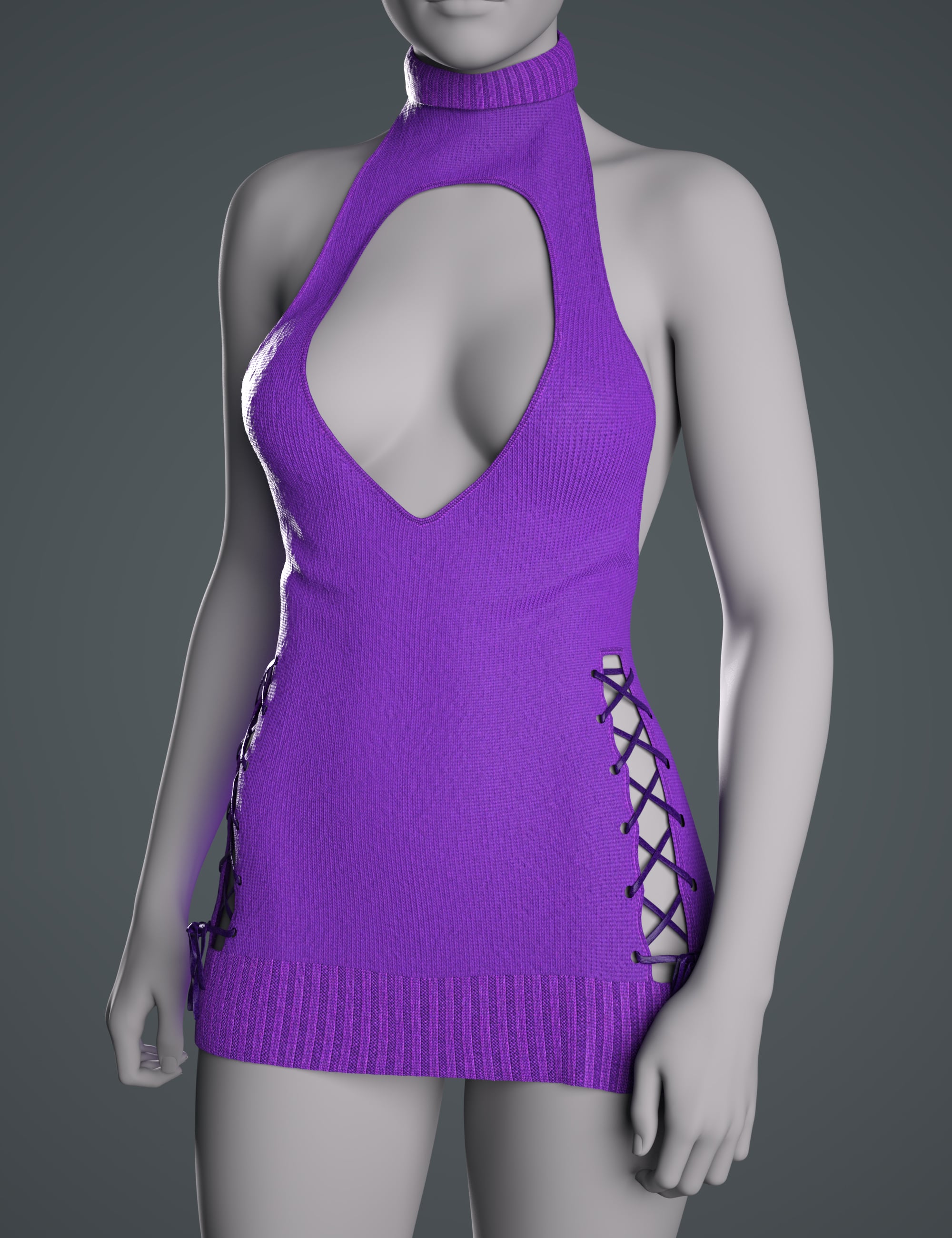 dForce GN Keyhole Sweater for Genesis 9 by: Goanna, 3D Models by Daz 3D