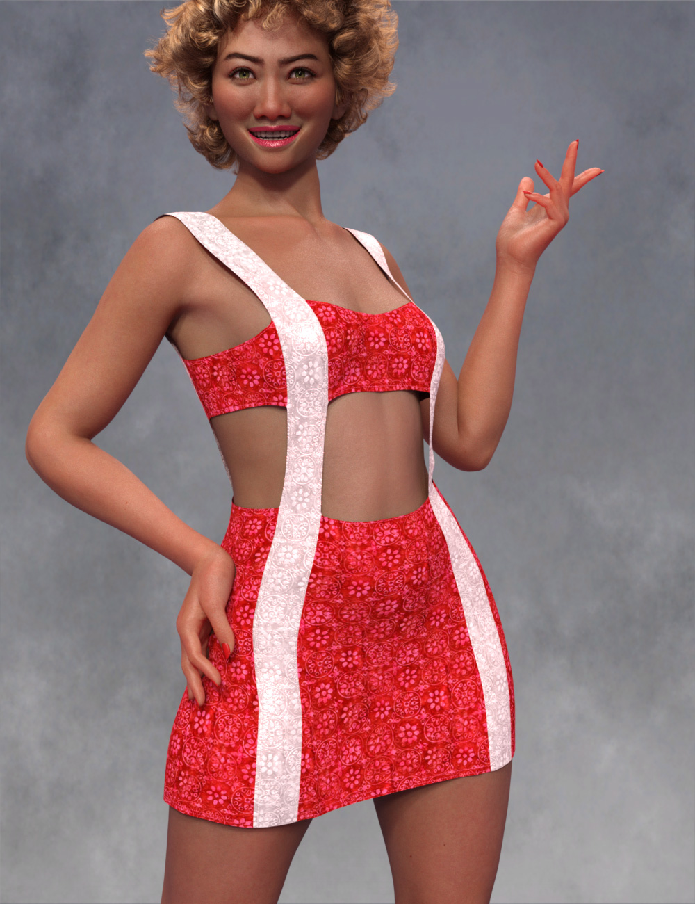DNA Regan Mini Dress for Genesis 9 by: Donnena, 3D Models by Daz 3D