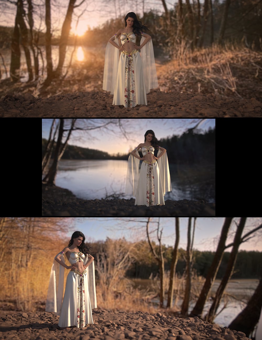 Quick 2.5D Scenes - Lake - Last Light by: Dreamlight, 3D Models by Daz 3D