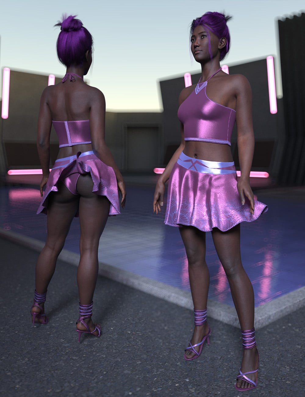 Peekaboo Dance Outfit for Genesis 9 Female by: ForbiddenWhispersLyrra Madril, 3D Models by Daz 3D