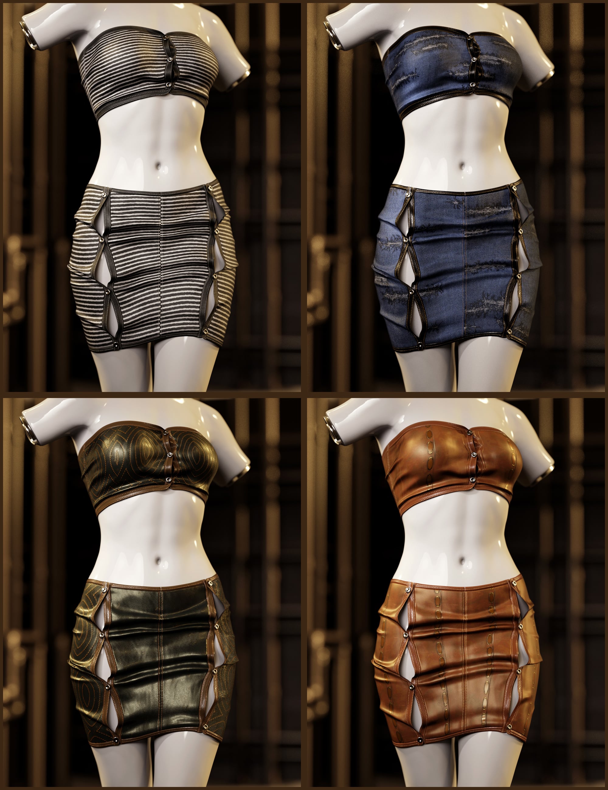 Fantasy Textures Addon for Buttoned Up 01 Outfit by: outoftouch, 3D Models by Daz 3D
