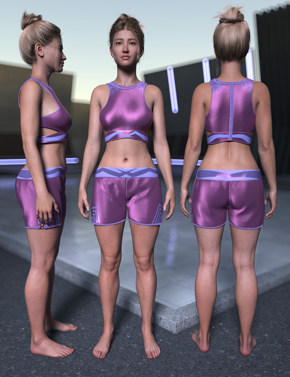 Peekaboo Sport Outfit Volume 2 for Genesis 9 Females by: ForbiddenWhispersLyrra Madril, 3D Models by Daz 3D