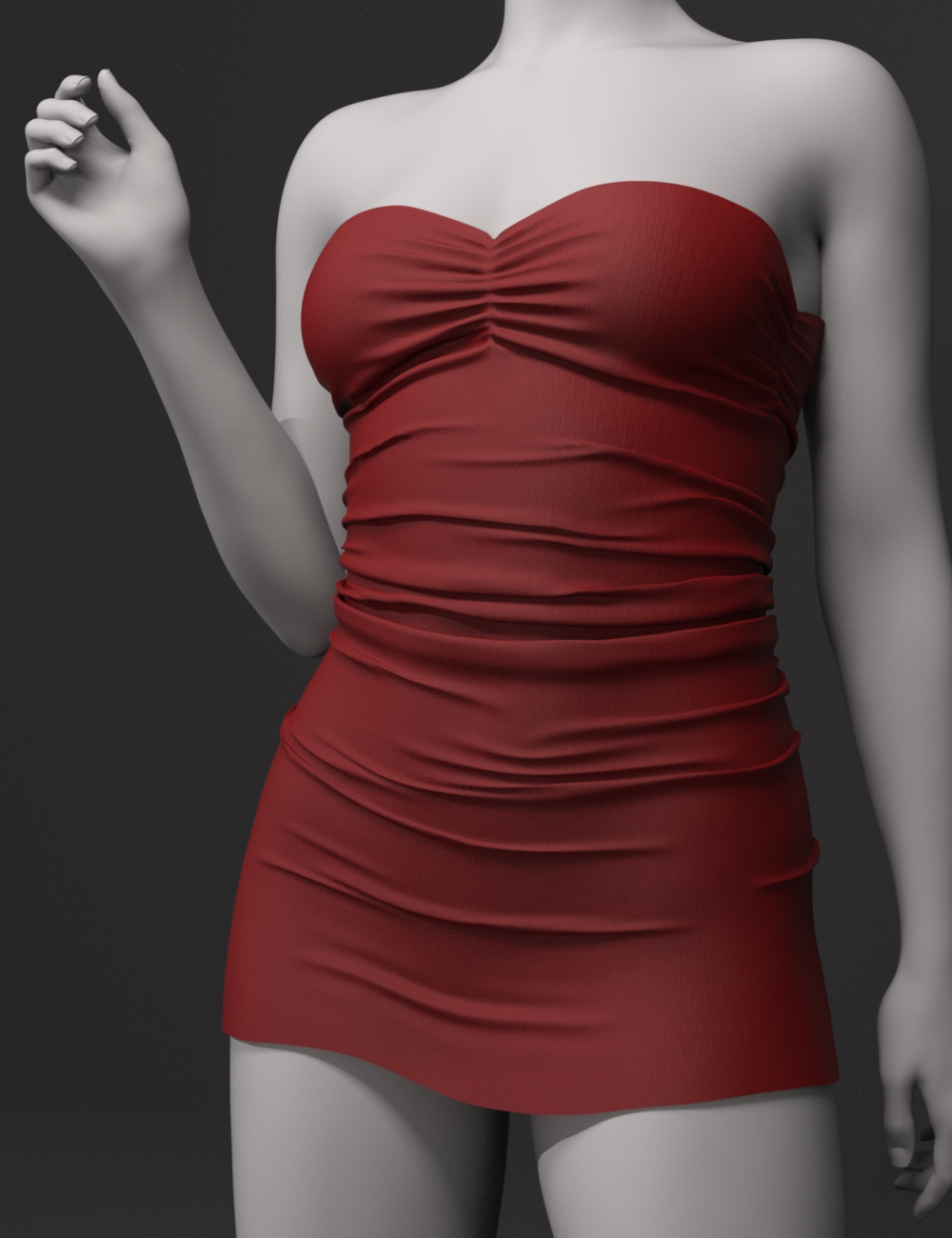 dForce EG YUBV Strapless Dress for Genesis 9 by: Ergou, 3D Models by Daz 3D
