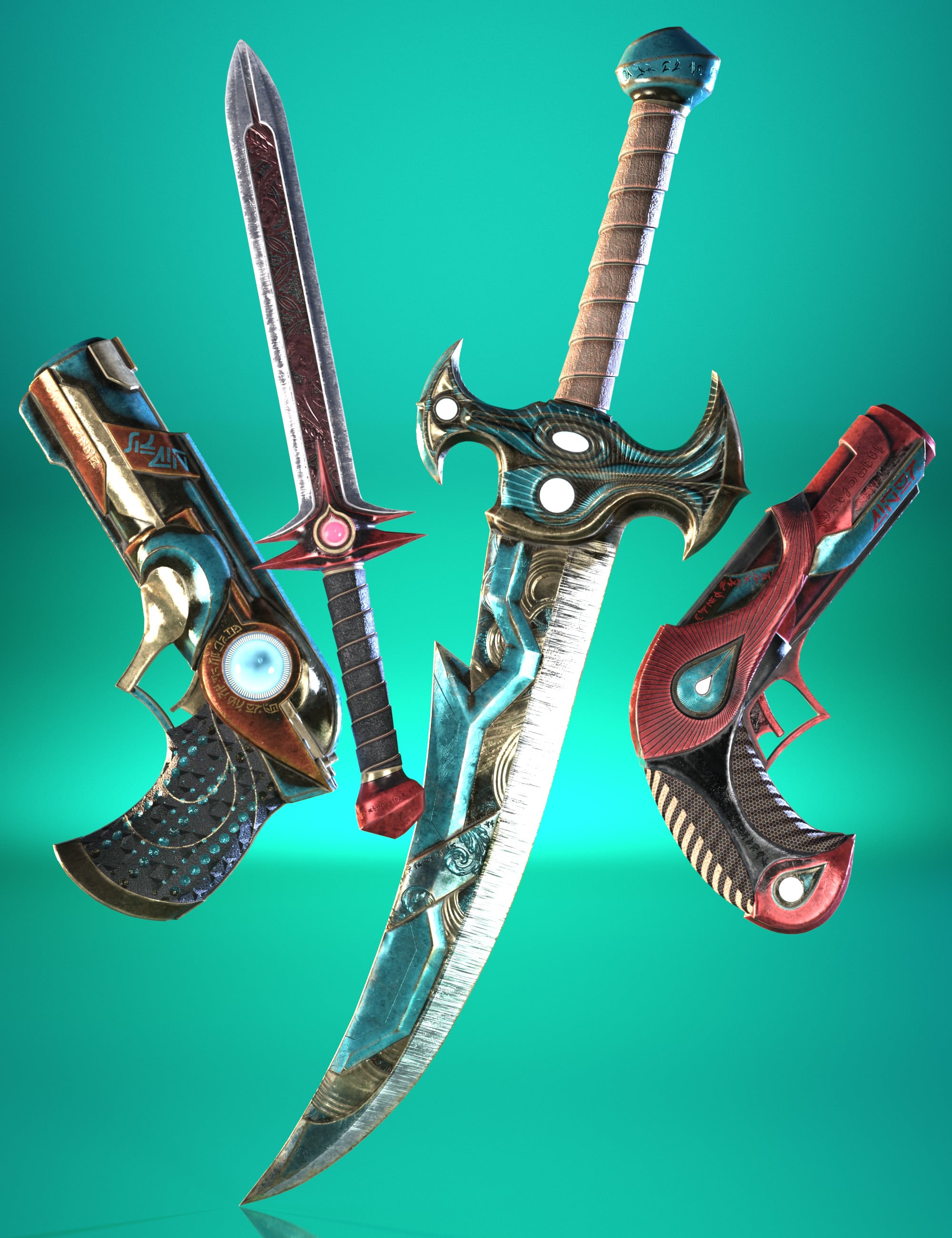 Alien Assassin Weapons by: Punkish, 3D Models by Daz 3D