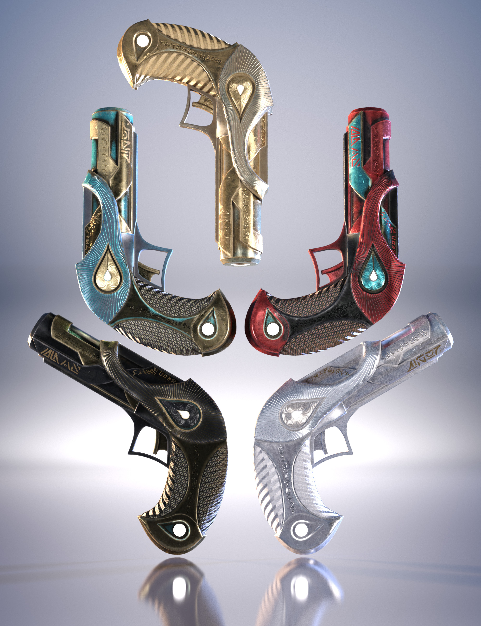 Alien Assassin Weapons | Daz 3D