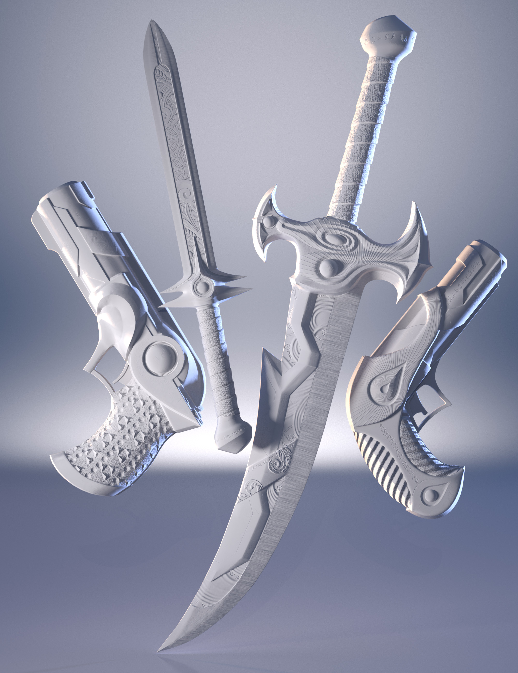 Alien Assassin Weapons | Daz 3D