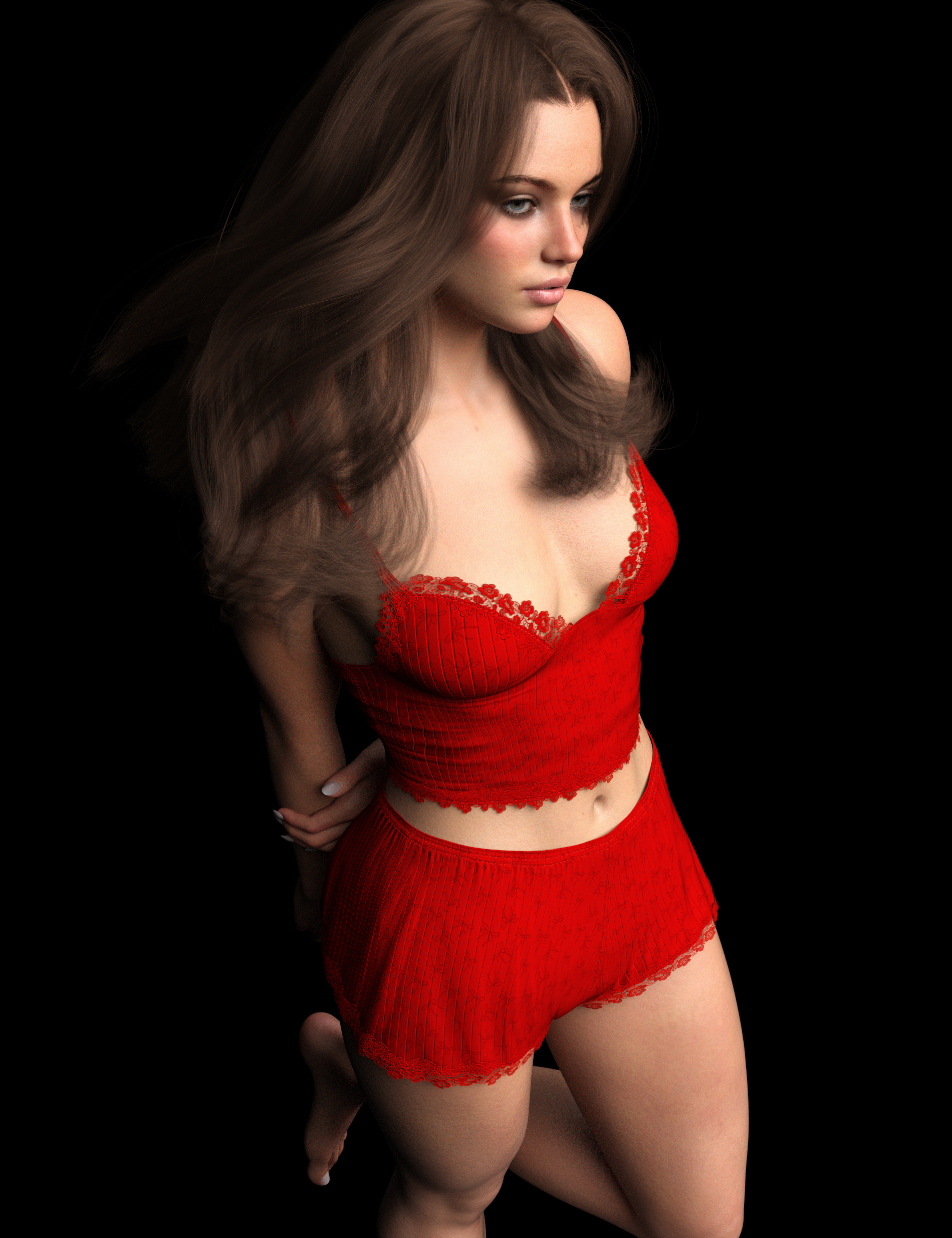 dForce X-Fashion Cloud Kiss Pijama Set for Genesis 9 and 8 Female by: xtrart-3d, 3D Models by Daz 3D