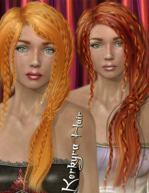 Kerkyra Hair by: 3DreamMairy, 3D Models by Daz 3D