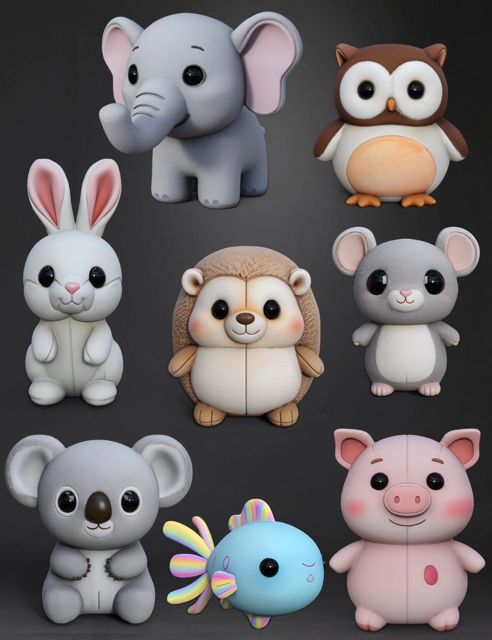 Plush Toys 3 by: 3dLab, 3D Models by Daz 3D