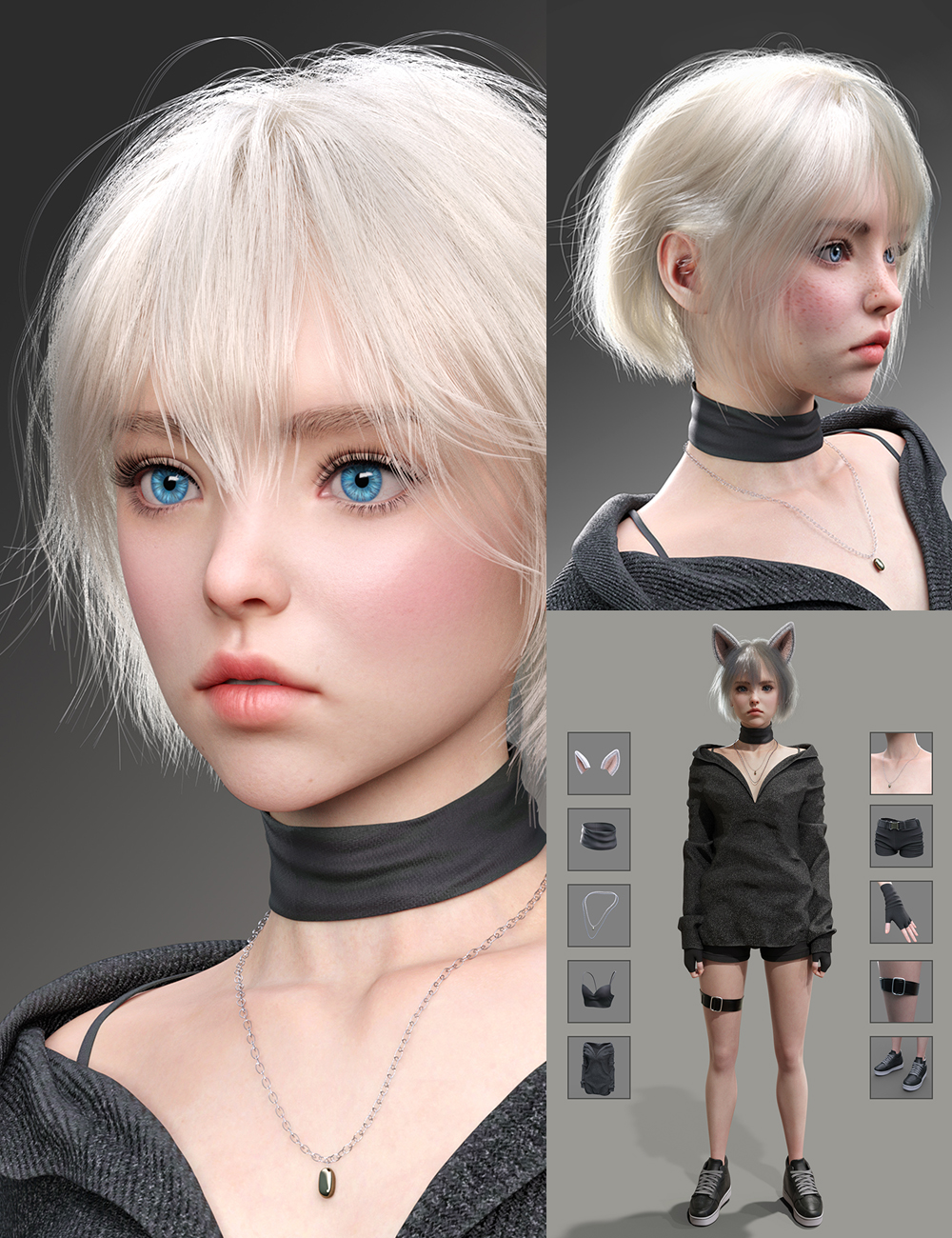 MB Yulya HD for Genesis 9 Bundle by: Magic Brush, 3D Models by Daz 3D