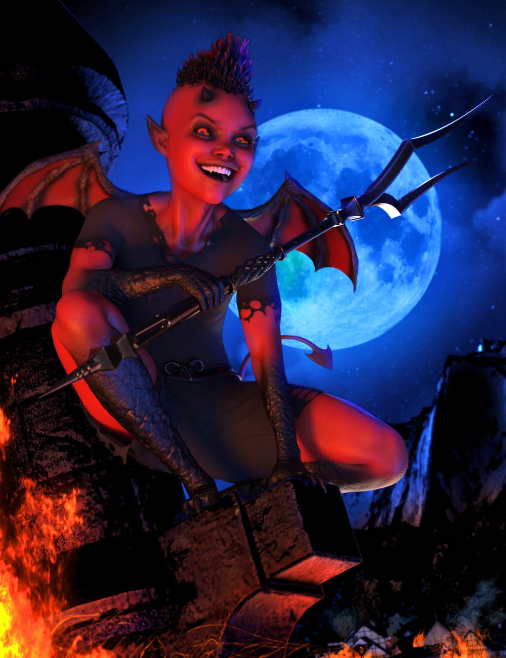 Little Devil and Accessories for Genesis 9 by: Mechasar, 3D Models by Daz 3D