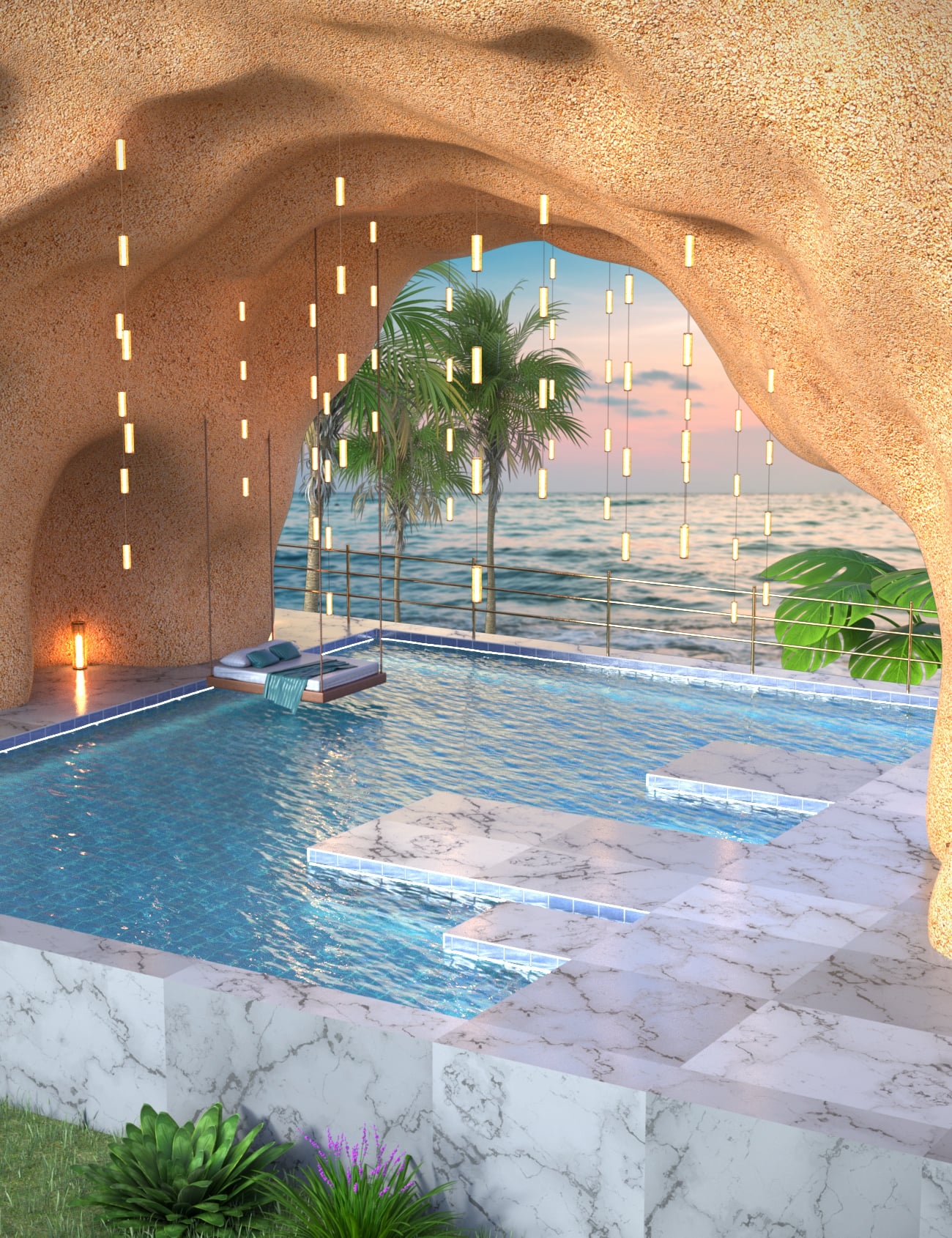 SE Rock Embrace Swimming Pool by: Space Elsa, 3D Models by Daz 3D