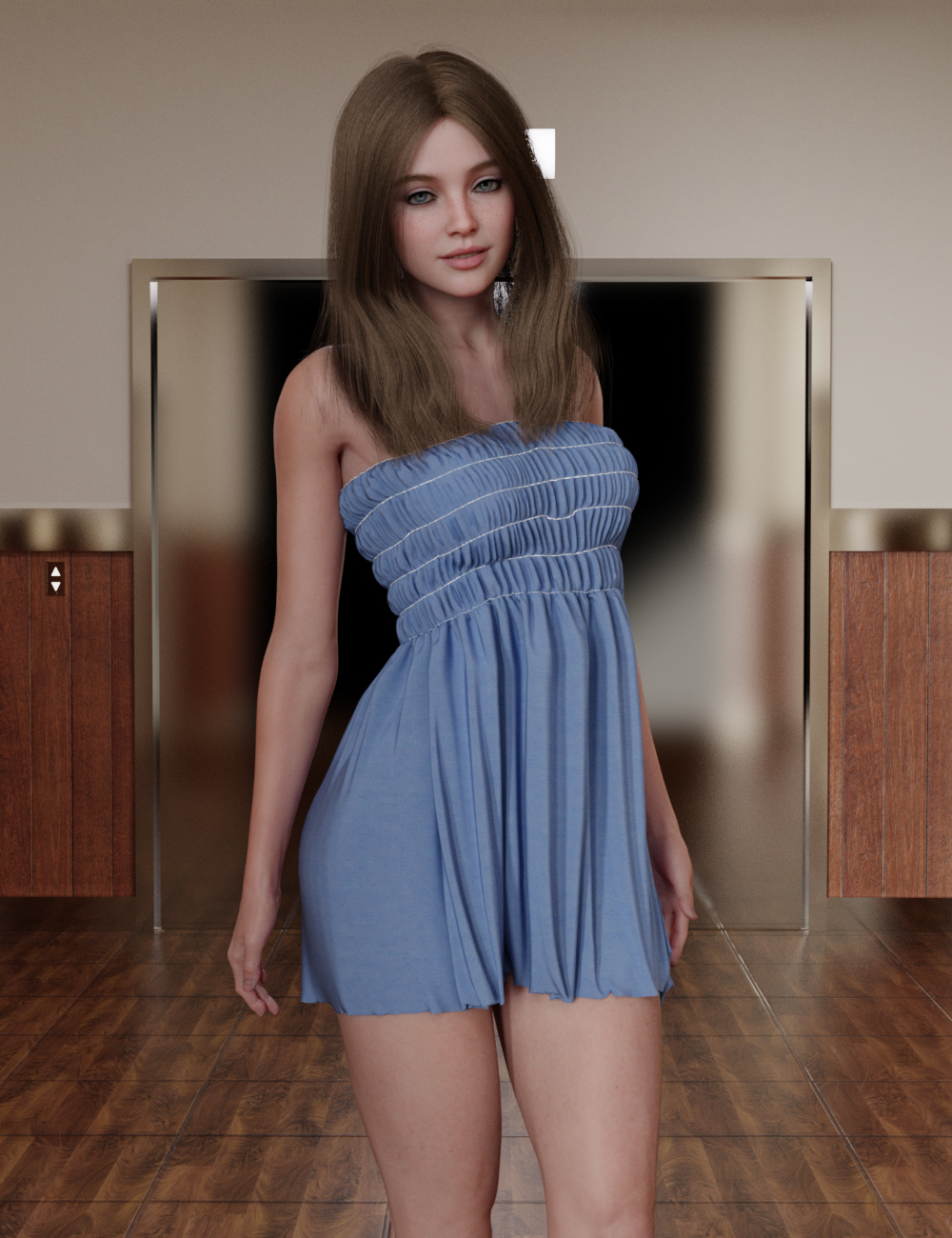 MGAB dForce Mary Tube Dress for Genesis 9 by: MarcosGAB, 3D Models by Daz 3D