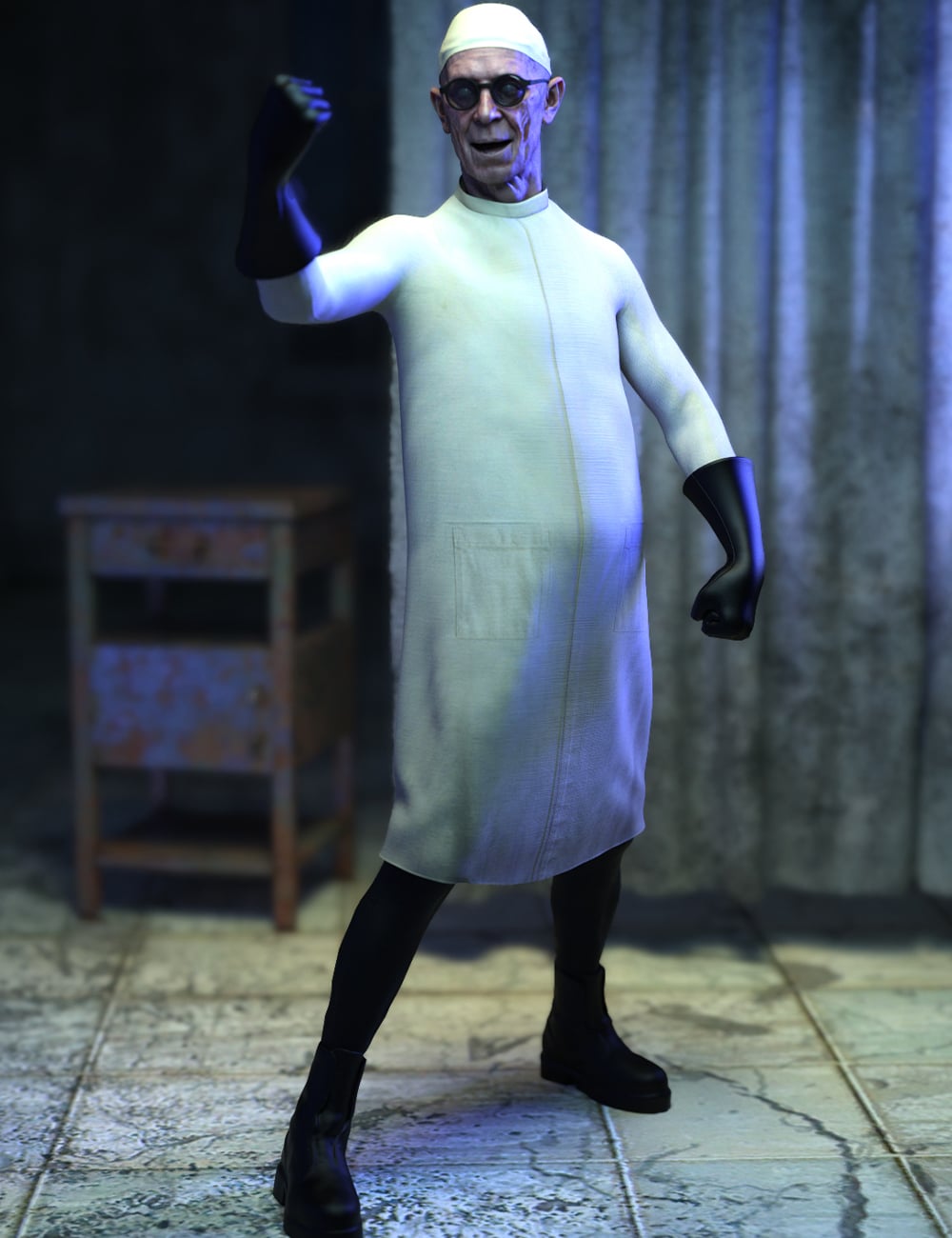 M3D dForce Mad Doctor Outfit for Genesis 9 by: Matari3D, 3D Models by Daz 3D