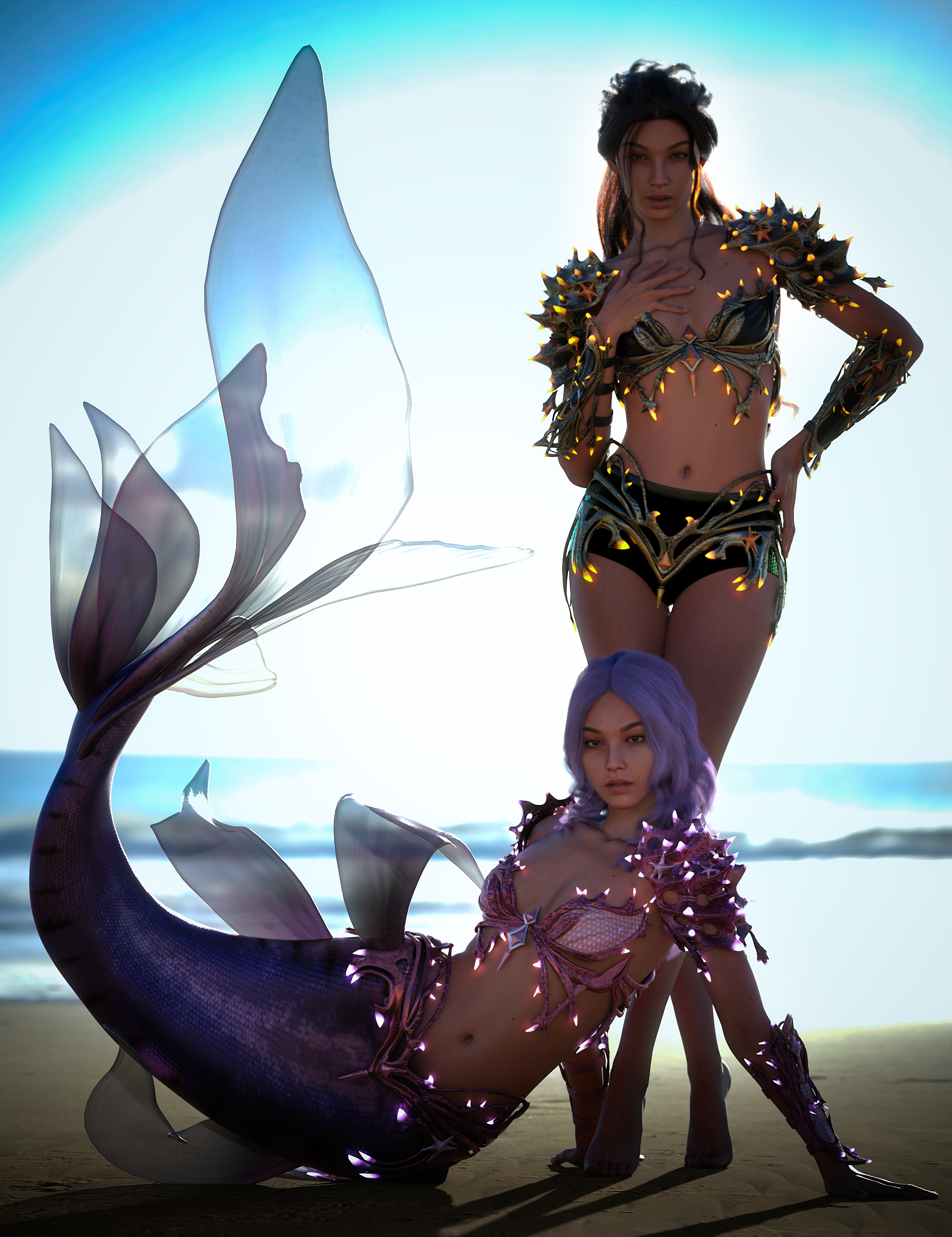 Coralheart Armor for Genesis 9 Texture Add On by: Mada, 3D Models by Daz 3D