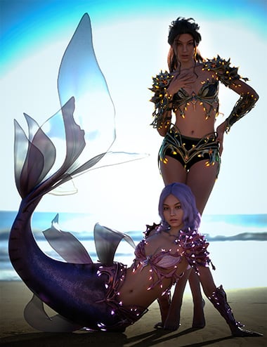 Coralheart Armor for Genesis 9 Texture Add On