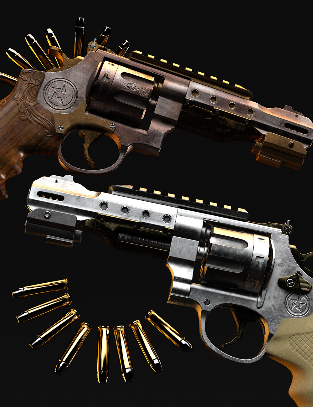 FN Rigged Vanguard Revolver by: Feng, 3D Models by Daz 3D