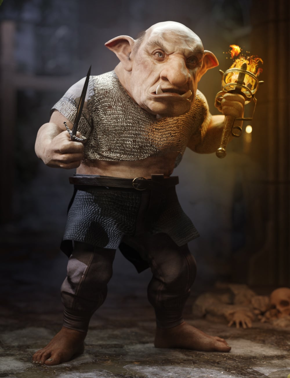 Grundlebukk Troll for Genesis 9 by: RawArt, 3D Models by Daz 3D