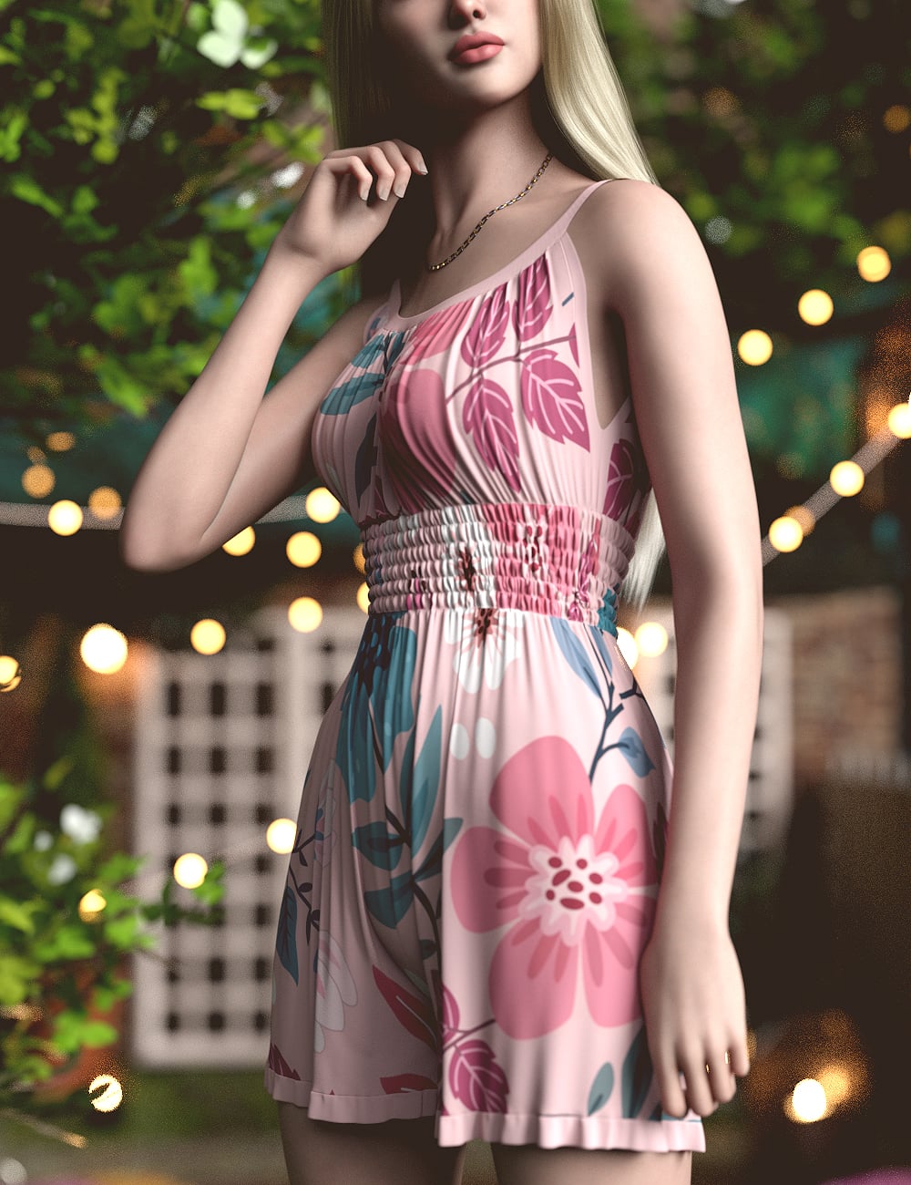 MbM dForce Breezy Spring Romper for Genesis 9 by: Heatherlly, 3D Models by Daz 3D