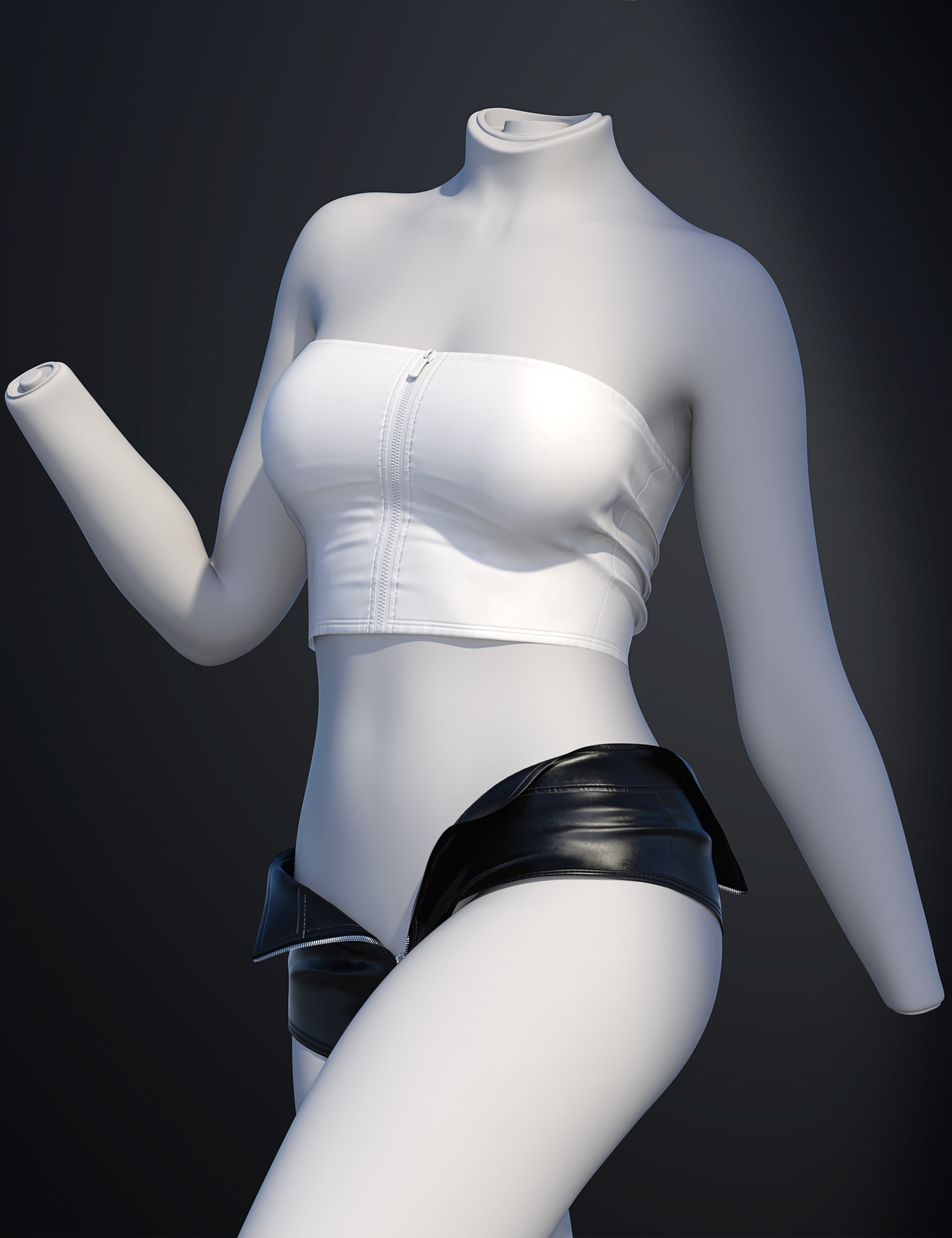 dForce SU Spicy Girl Outfit for Genesis 9 by: Sue Yee, 3D Models by Daz 3D