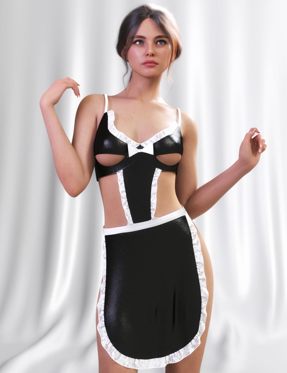 JMR dForce Zora Maid Costume for Genesis 9 and 8 Female by: JaMaRe, 3D Models by Daz 3D