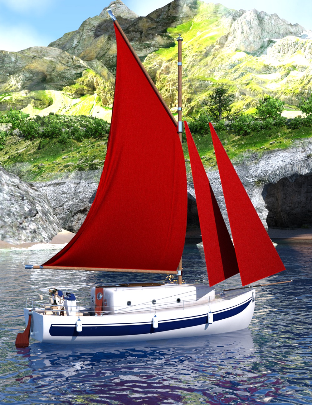 PW Schooner Deluxe by: PW Productions, 3D Models by Daz 3D
