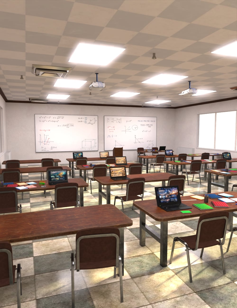 AP College Classroom by: AcharyaPolina, 3D Models by Daz 3D