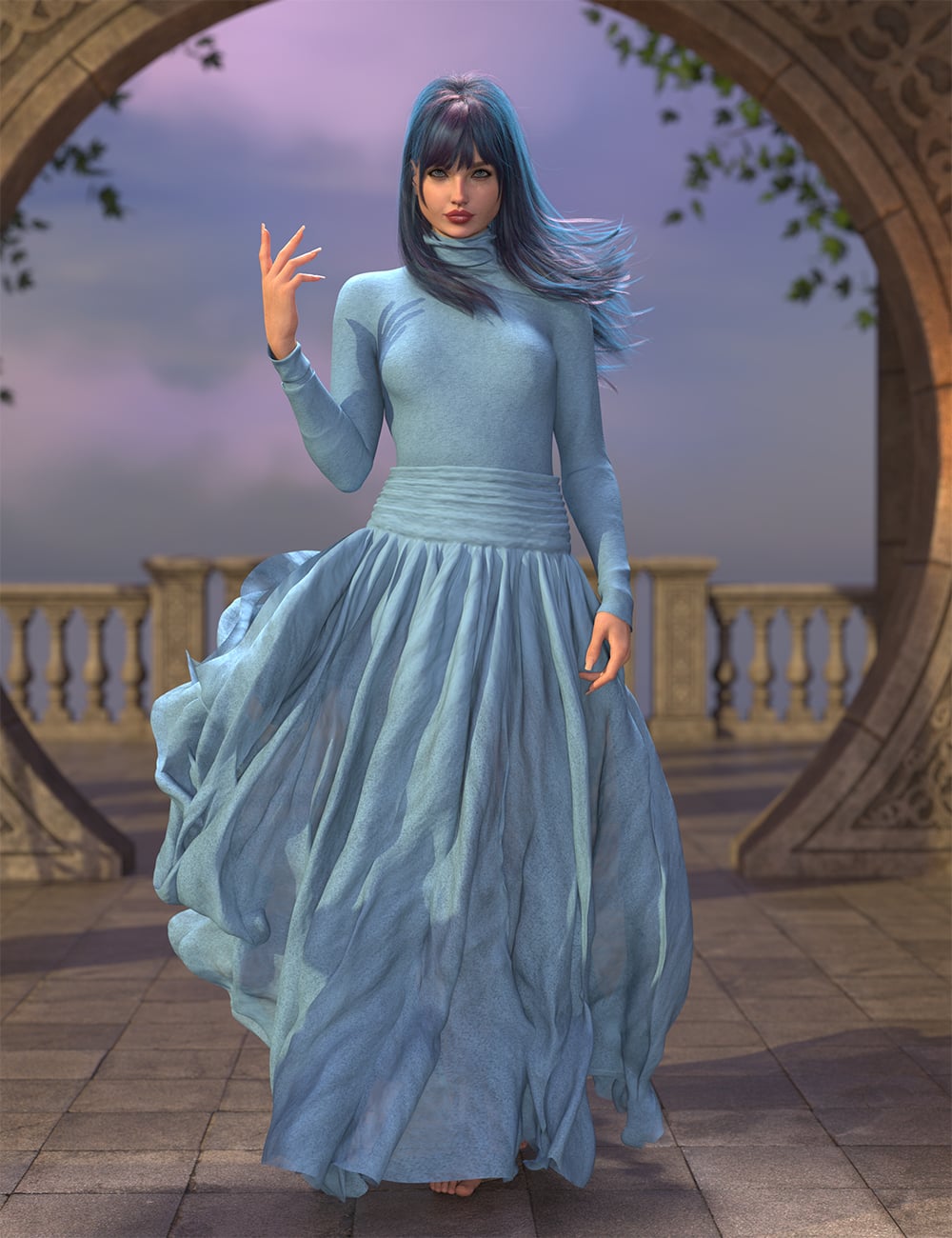 dForce Juliette Outfit for Genesis 9 by: PandyGirl, 3D Models by Daz 3D