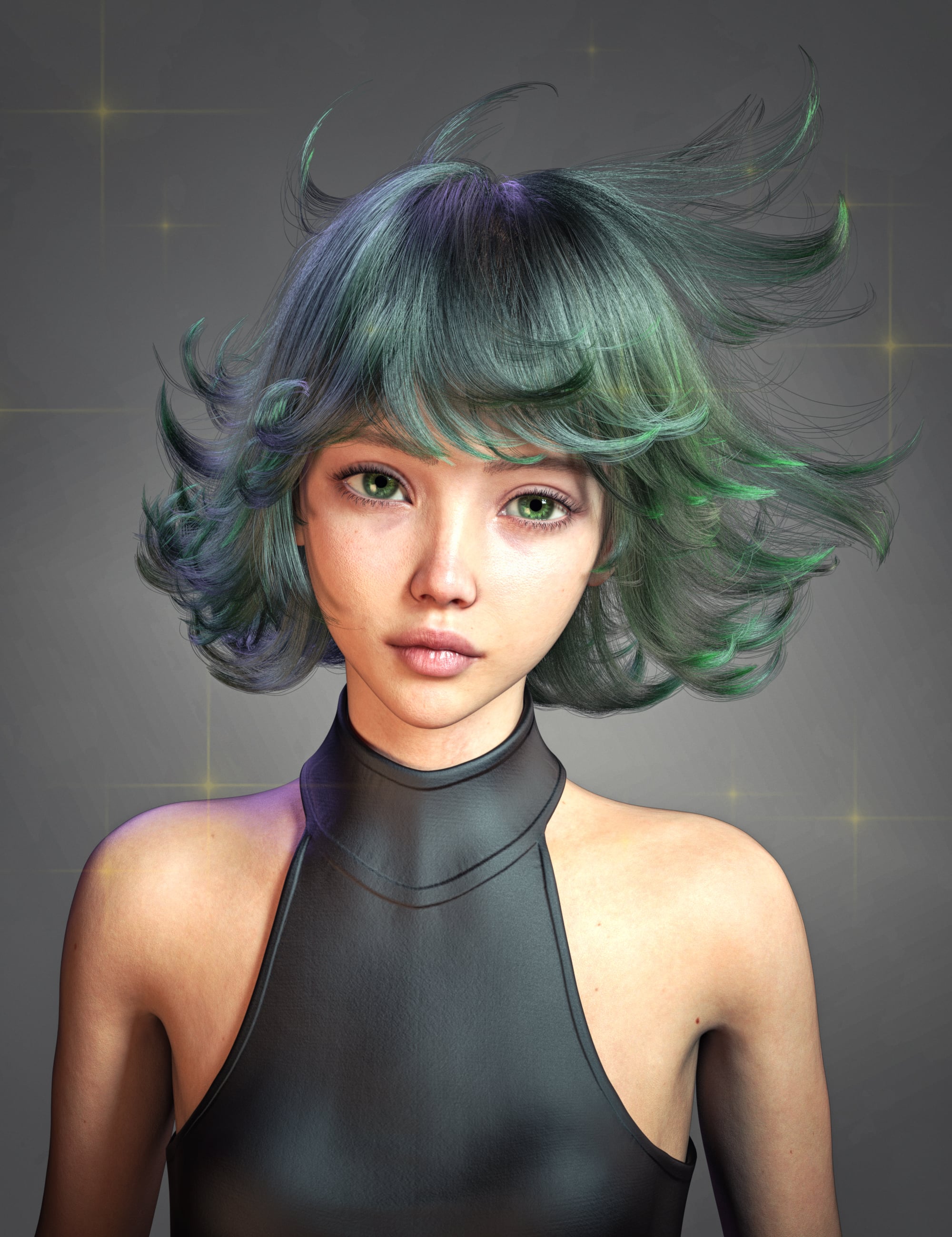 dForce Strand-Based FE Tornado Hair for Genesis 9,8 and 8.1 by: FeSoul, 3D Models by Daz 3D