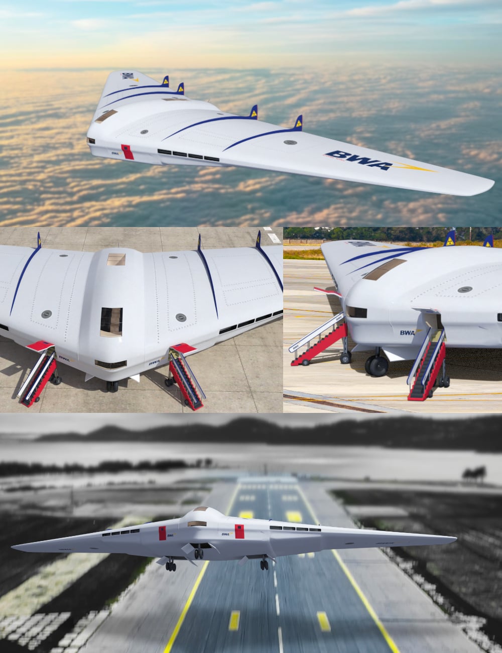 Flying Wing - Blue Angel by: Fantasyart3D, 3D Models by Daz 3D