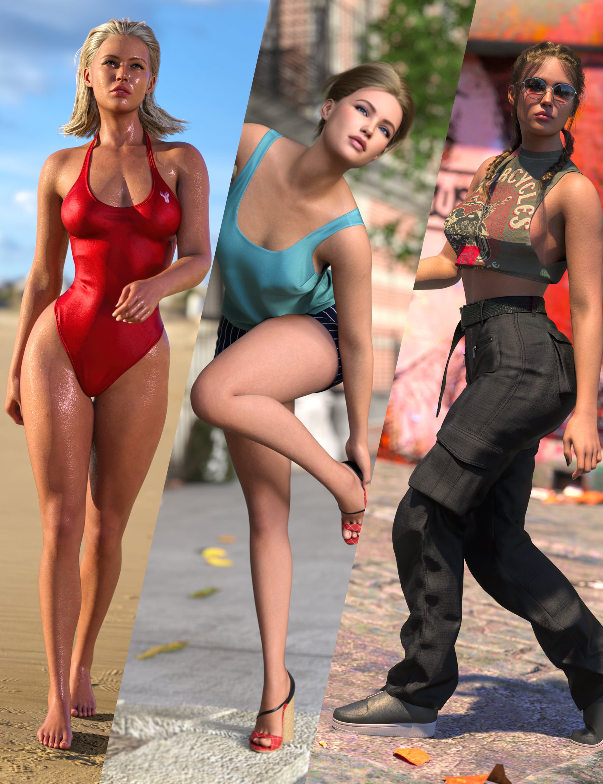 Z Effortless Everyday Pose Mega Set for Genesis 9 and 8 Female by: Zeddicuss, 3D Models by Daz 3D