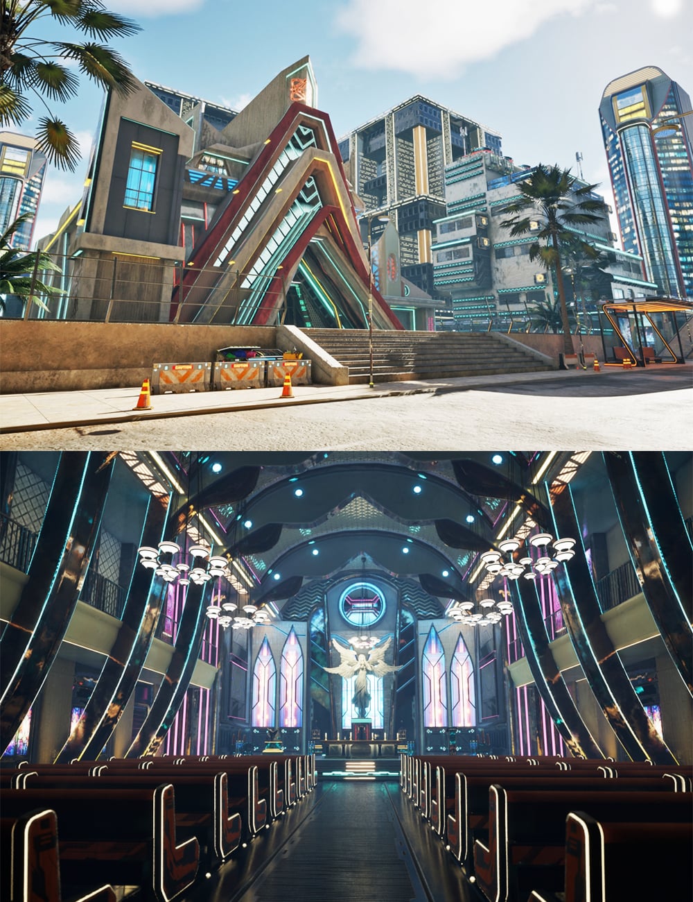 XI Futuristic Church by: Xivon, 3D Models by Daz 3D