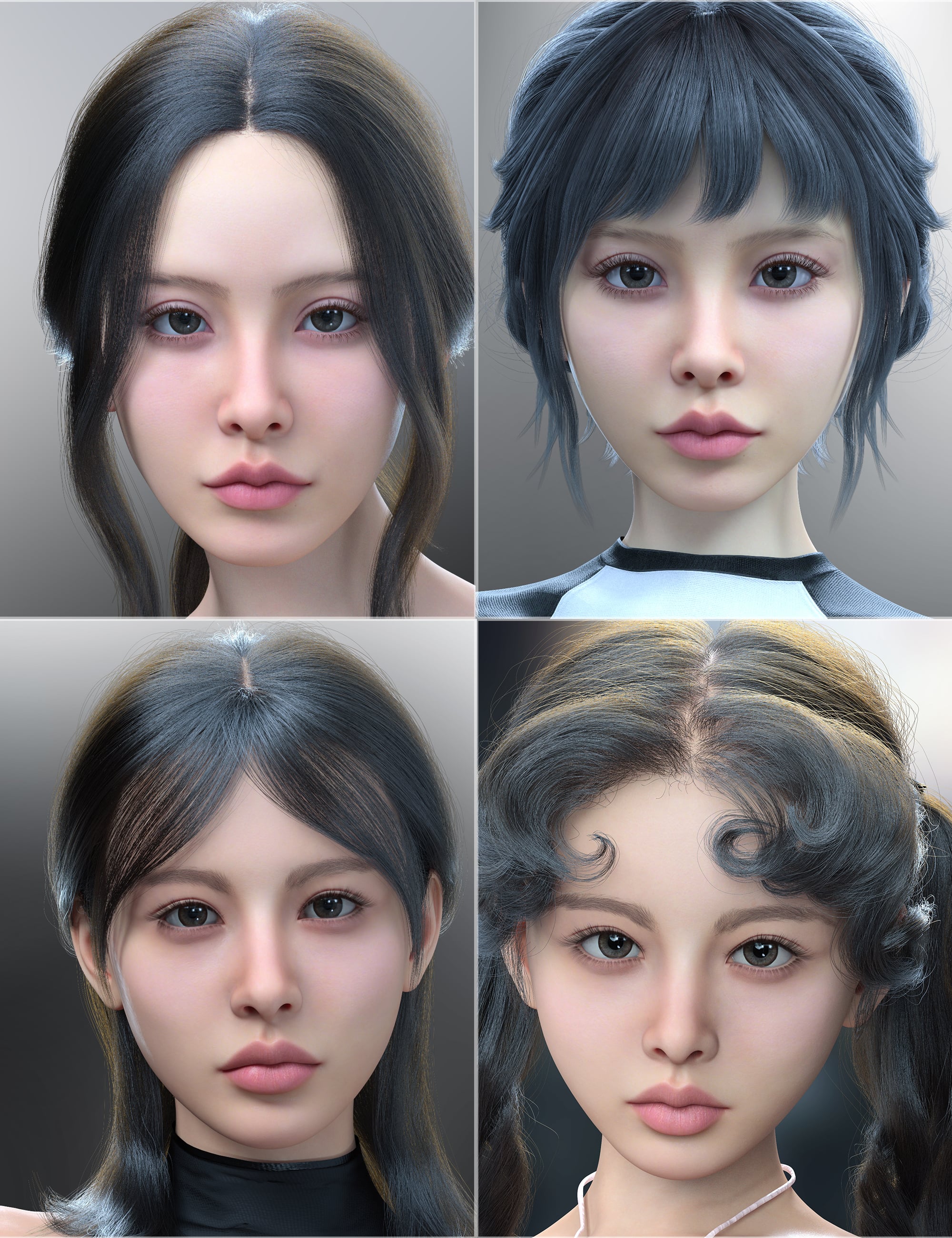 Vo Lyn and Young, and Vo Eira and Young HD for Genesis 9 Character Bundle by: VOOTW, 3D Models by Daz 3D