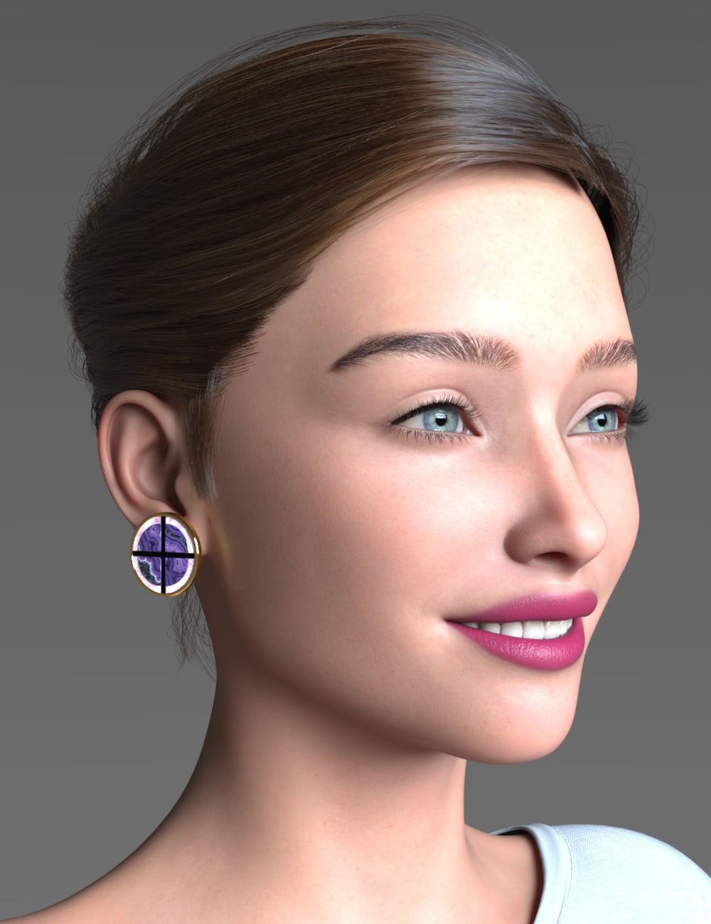 AP Charoite Quartz Studs For Genesis 9 by: AcharyaPolina, 3D Models by Daz 3D