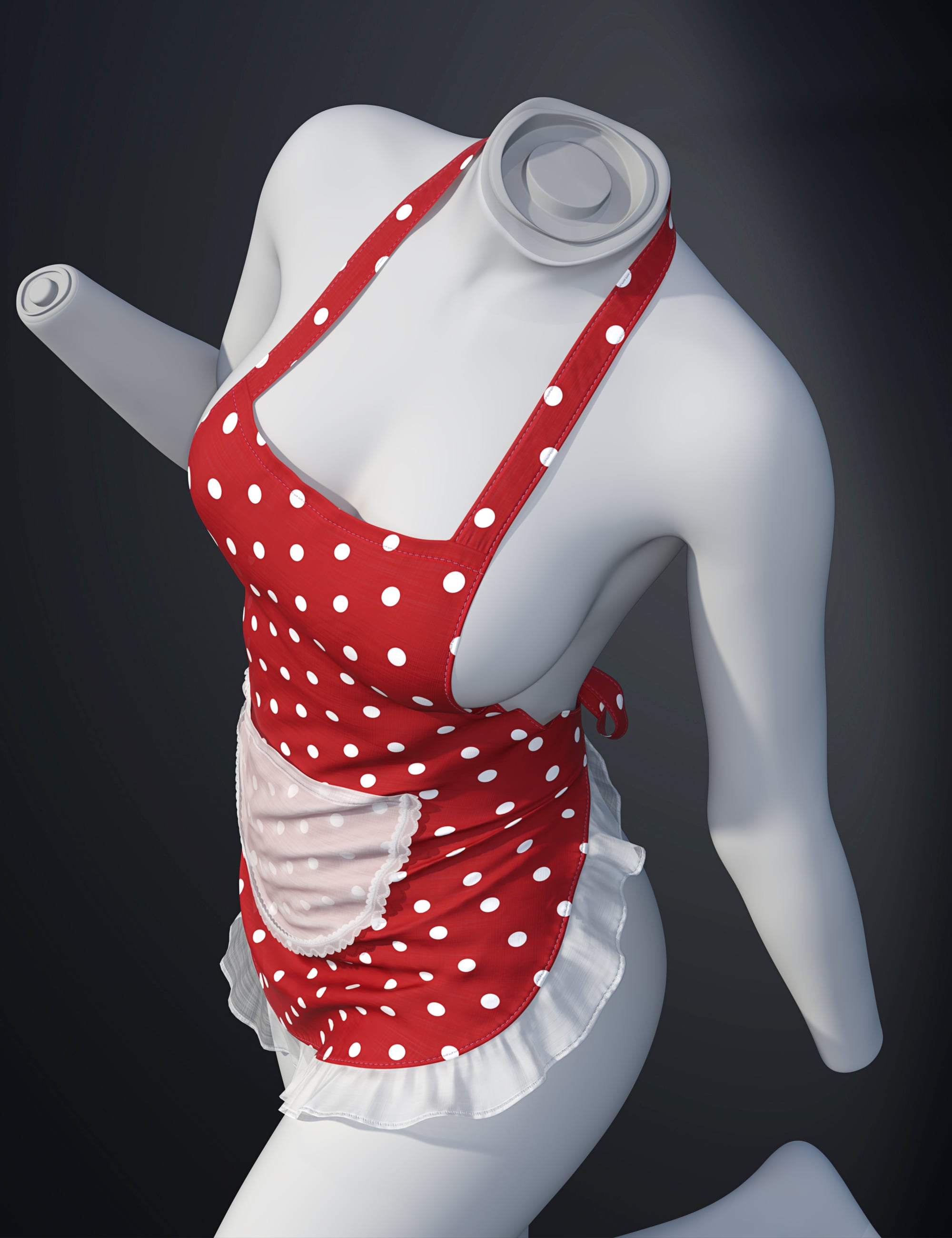 dForce SU Cute Apron for Genesis 9 by: Sue Yee, 3D Models by Daz 3D