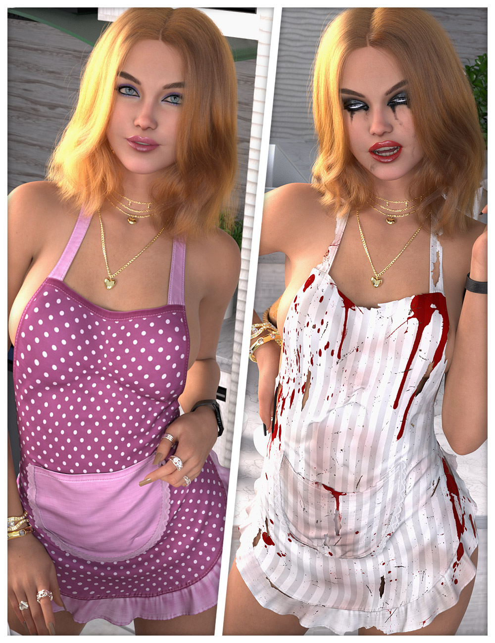 Cooking Textures for dForce SU Cute Apron by: ShanasSoulmate, 3D Models by Daz 3D