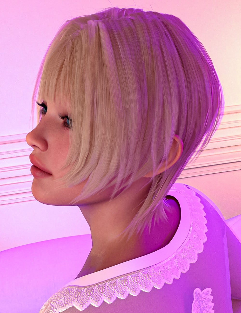 Drowsy Bunny PJs Hair for Genesis 8, 8.1, 9 Female by: Val3dartbiuzpharb, 3D Models by Daz 3D