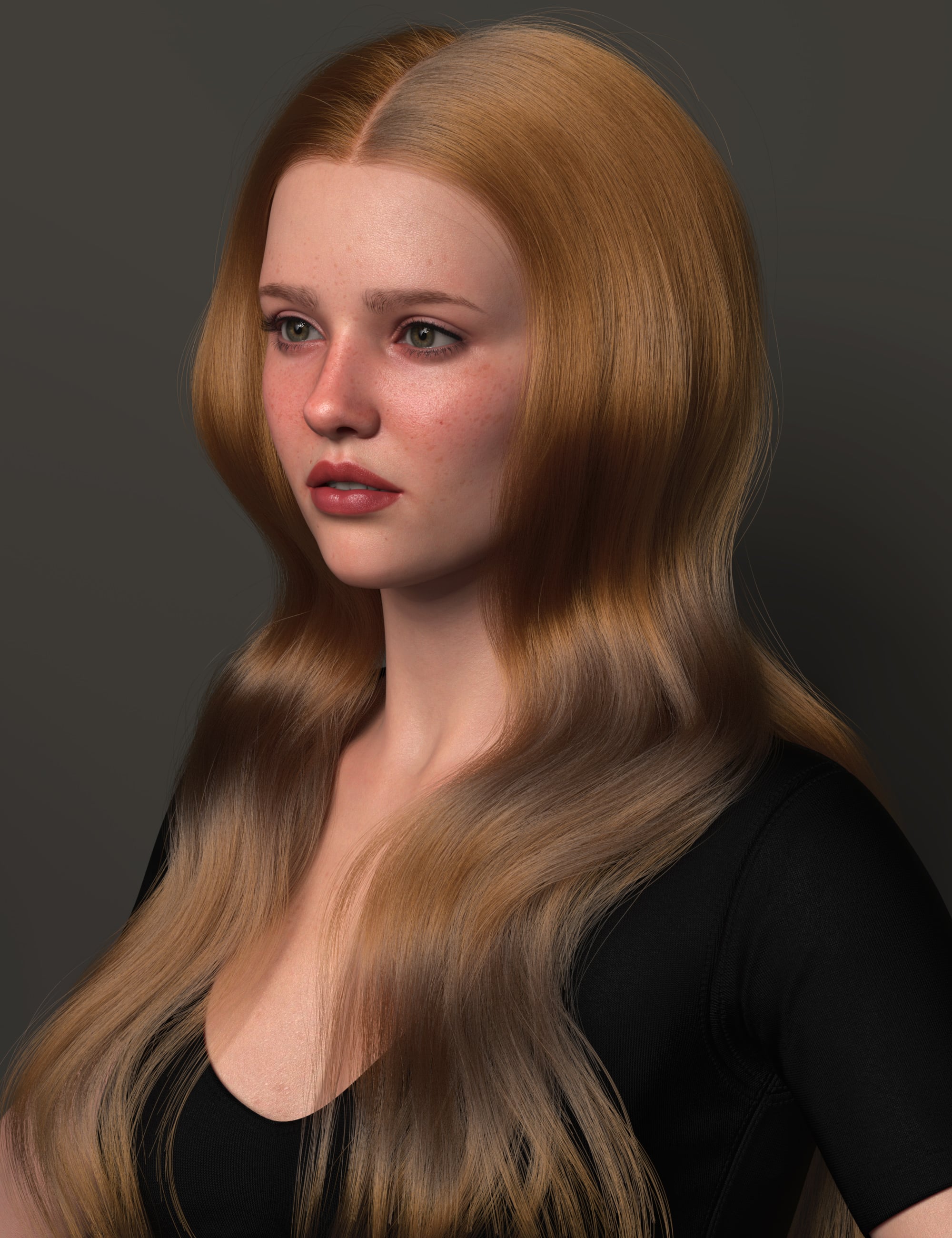 dForce Super Long Curvy Style Strand-Based Hair for Genesis 9 by: outoftouch, 3D Models by Daz 3D