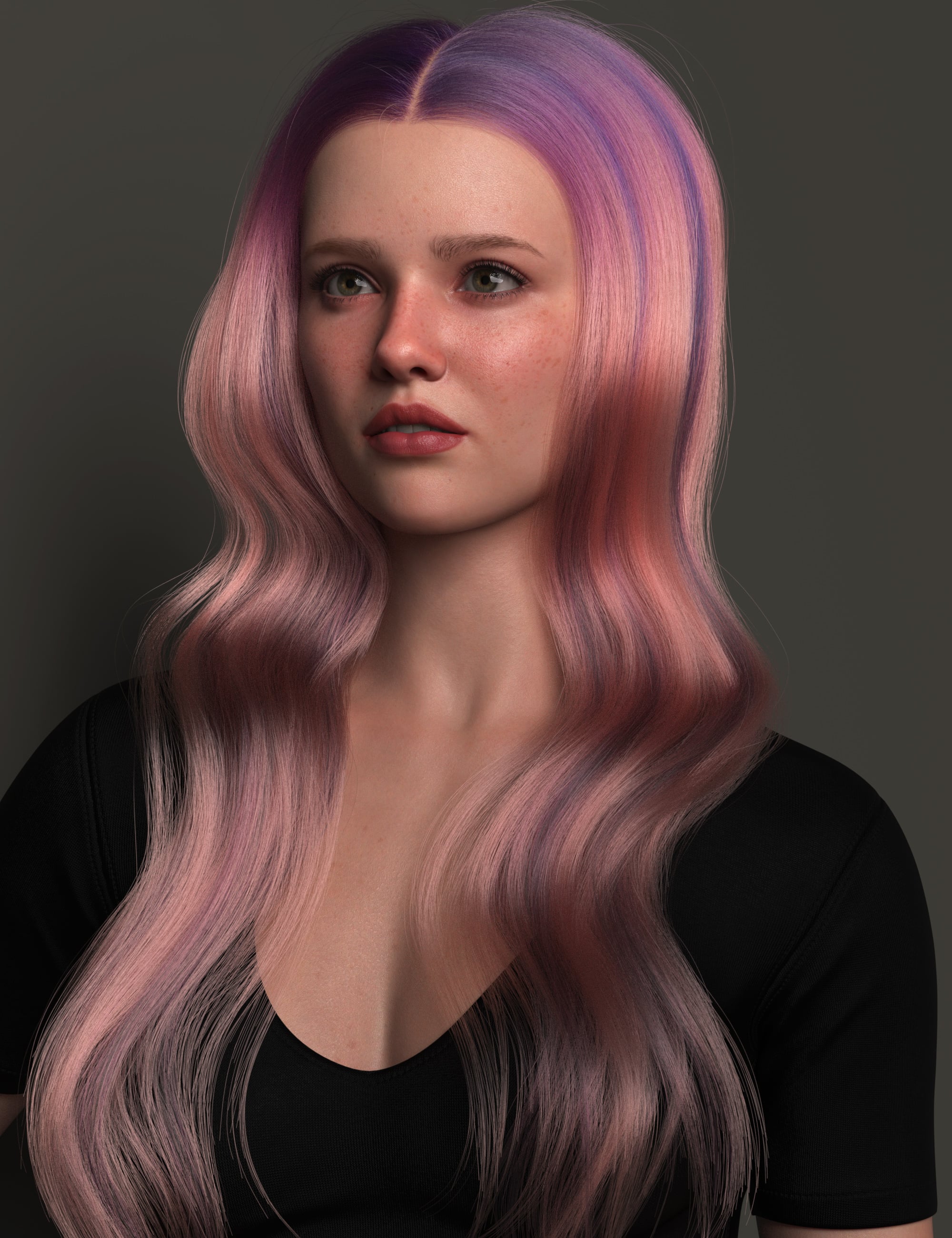 dForce Super Long Curvy Style Strand-Based Color Expansion by: outoftouch, 3D Models by Daz 3D