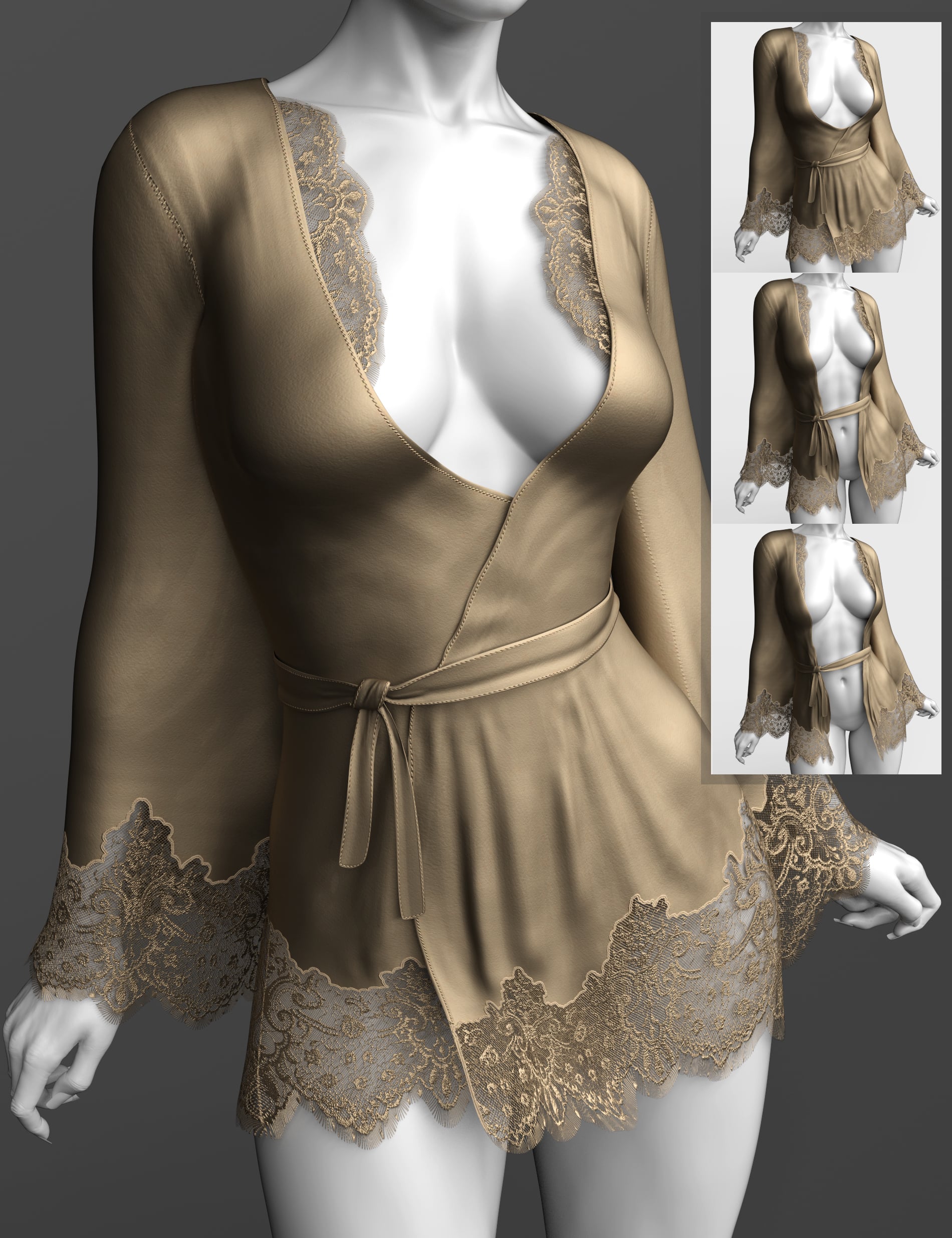 dForce X-Fashion Fantasy Lace Robe for Genesis 9 and 8 Female by: xtrart-3d, 3D Models by Daz 3D