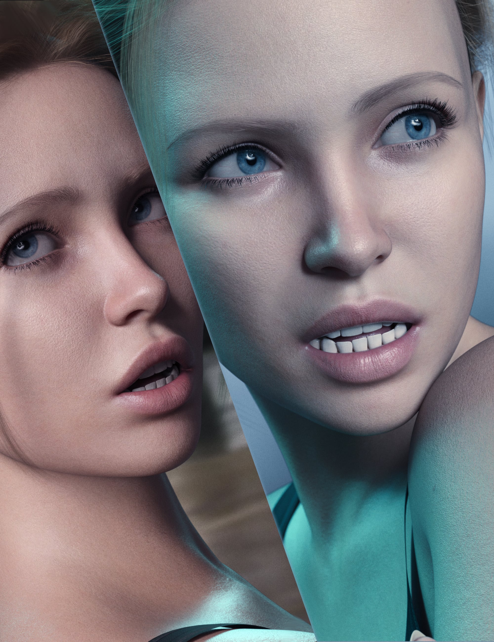 Z Scared and Worried Expressions for Genesis 9 by: Zeddicuss, 3D Models by Daz 3D