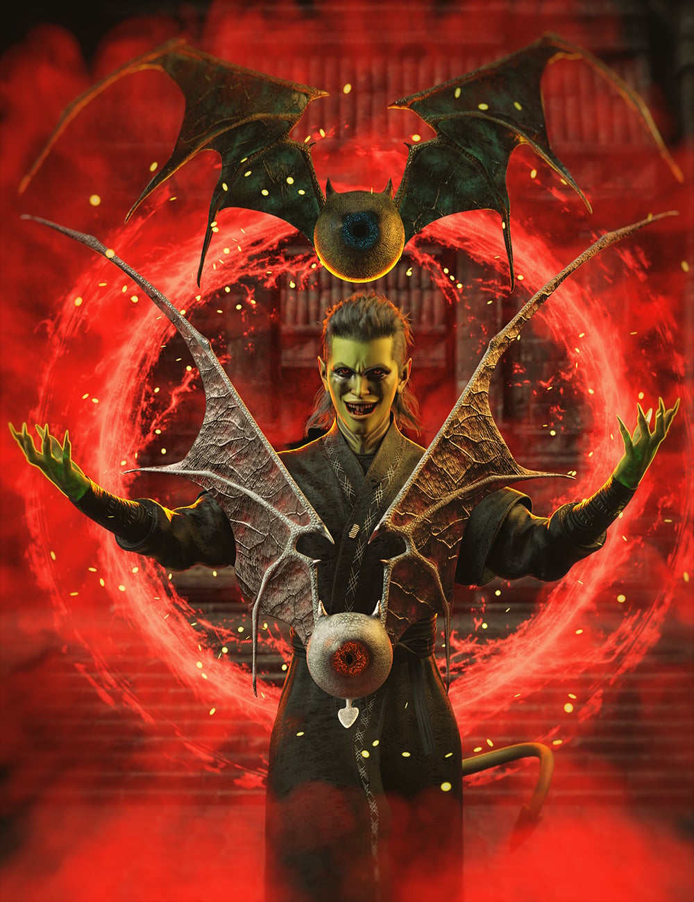 FPE Floating Eye Add-On Demonic for FPE Floating Eye for Genesis 9 and 8.1 by: FenixPhoenixEsid, 3D Models by Daz 3D