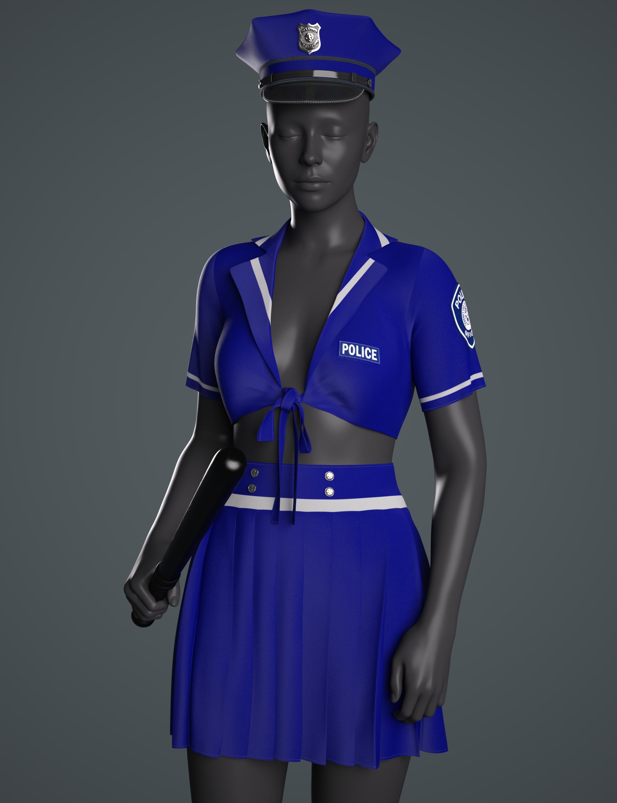 dForce GN Sexy Police Officer Outfit for Genesis 9 by: Goanna, 3D Models by Daz 3D