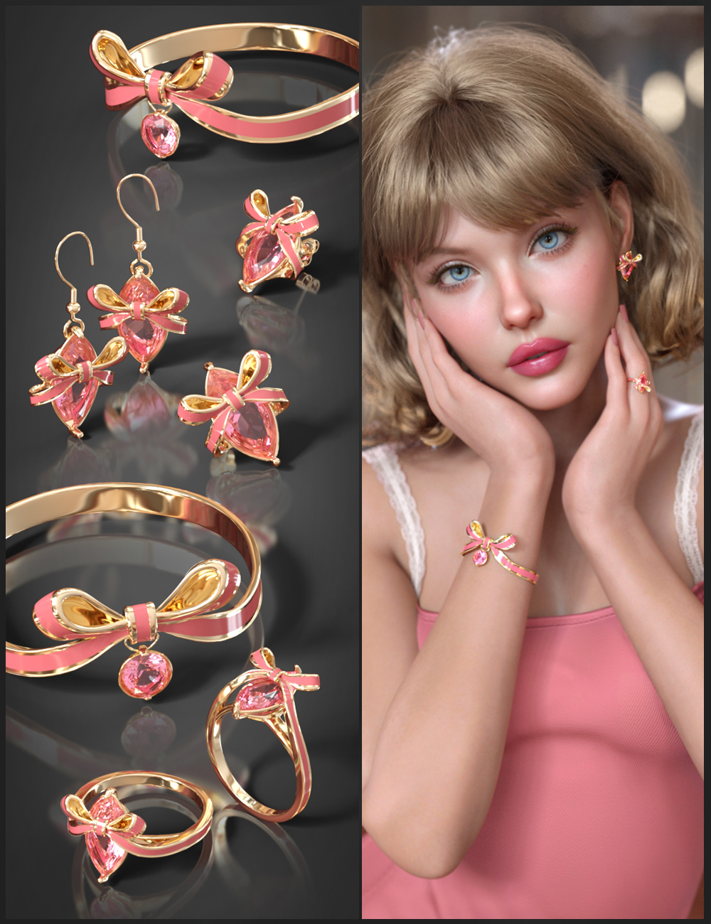 VRV Ayleen Jewelry for Genesis 9, 8.1, and 8 by: VRVirtuososaddy, 3D Models by Daz 3D