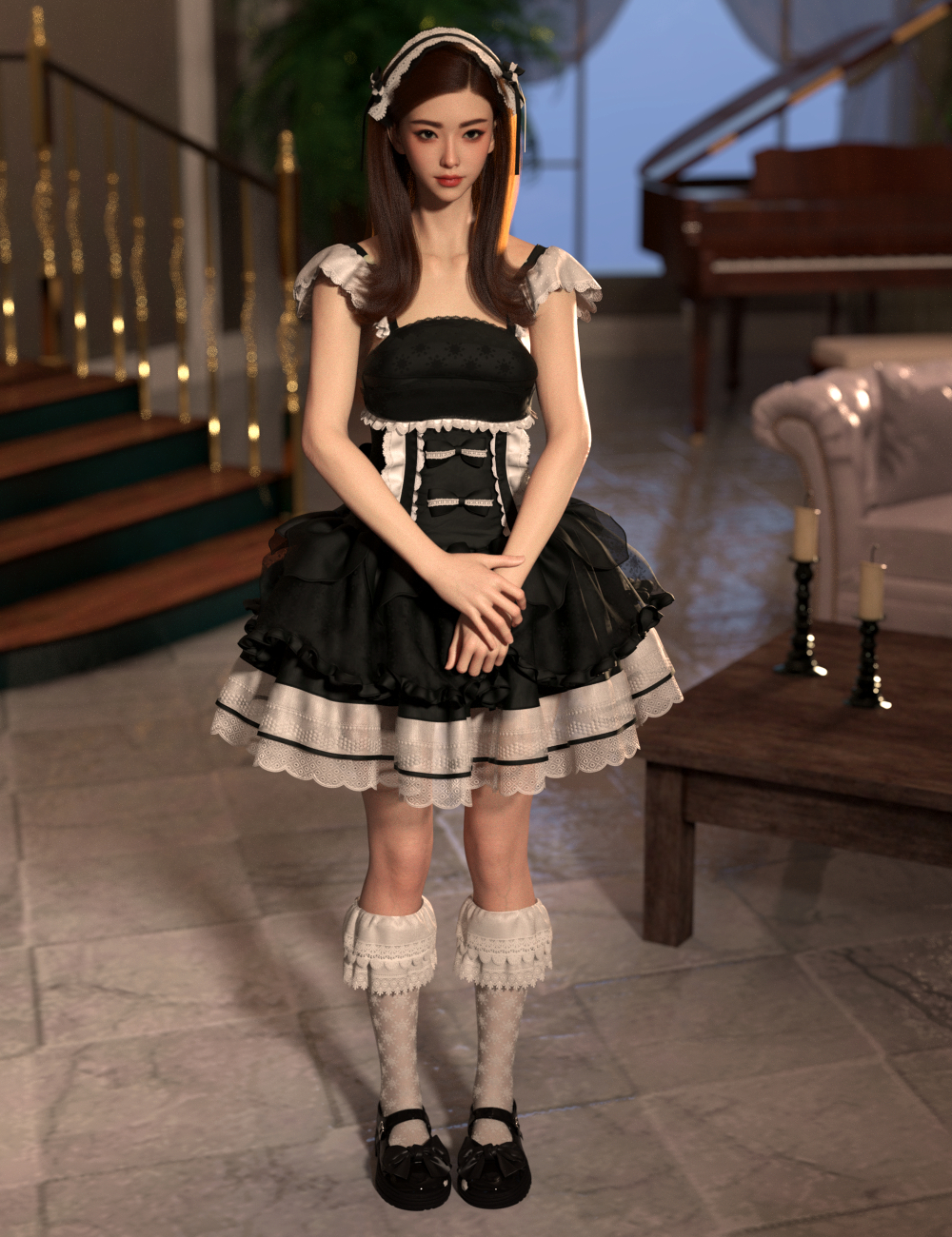 dForce Lala Princess Set for Genesis 9 by: Lala-Rabbit, 3D Models by Daz 3D