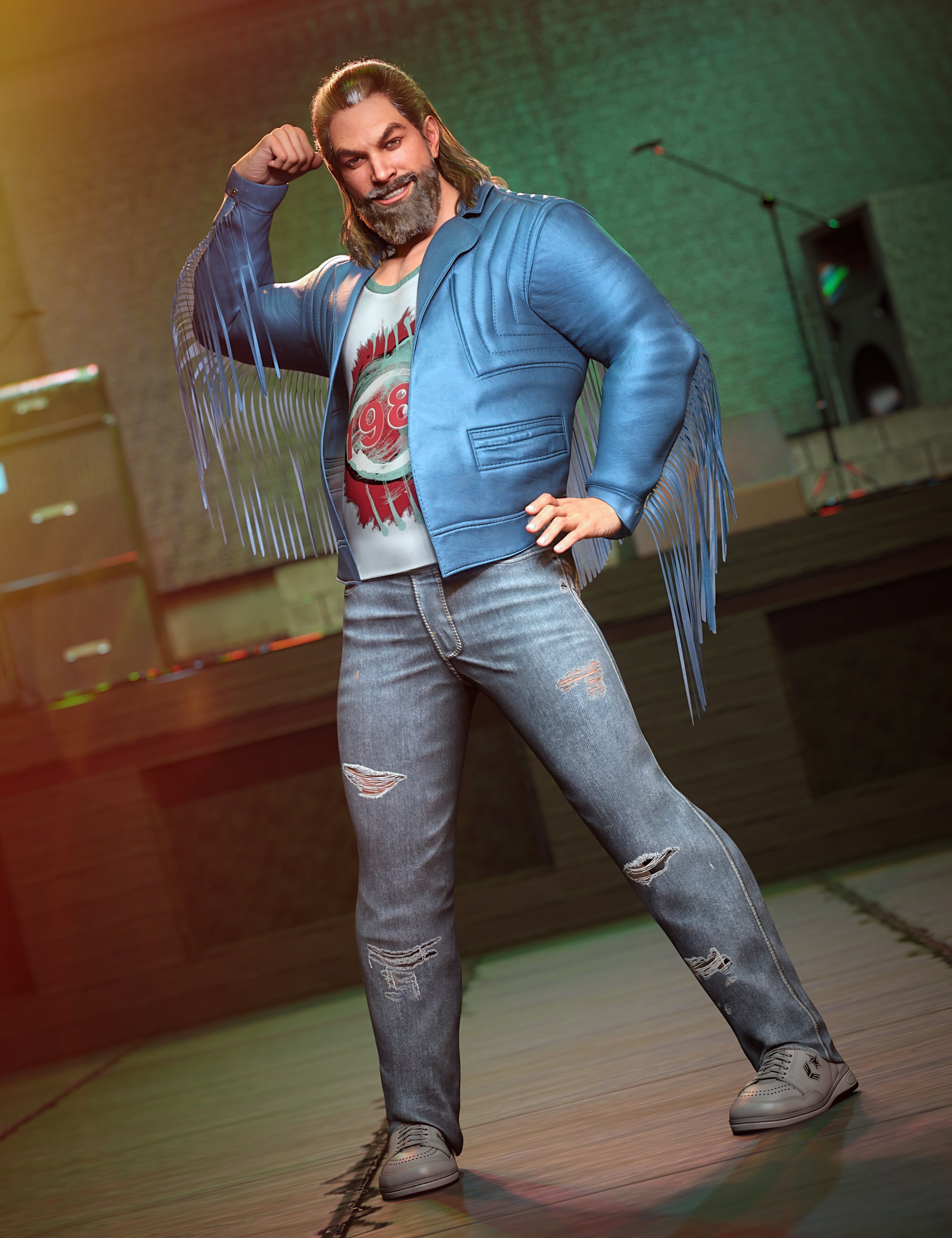 dForce Rock On Misfits Outfit for Genesis 9 by: Barbara Brundon, 3D Models by Daz 3D
